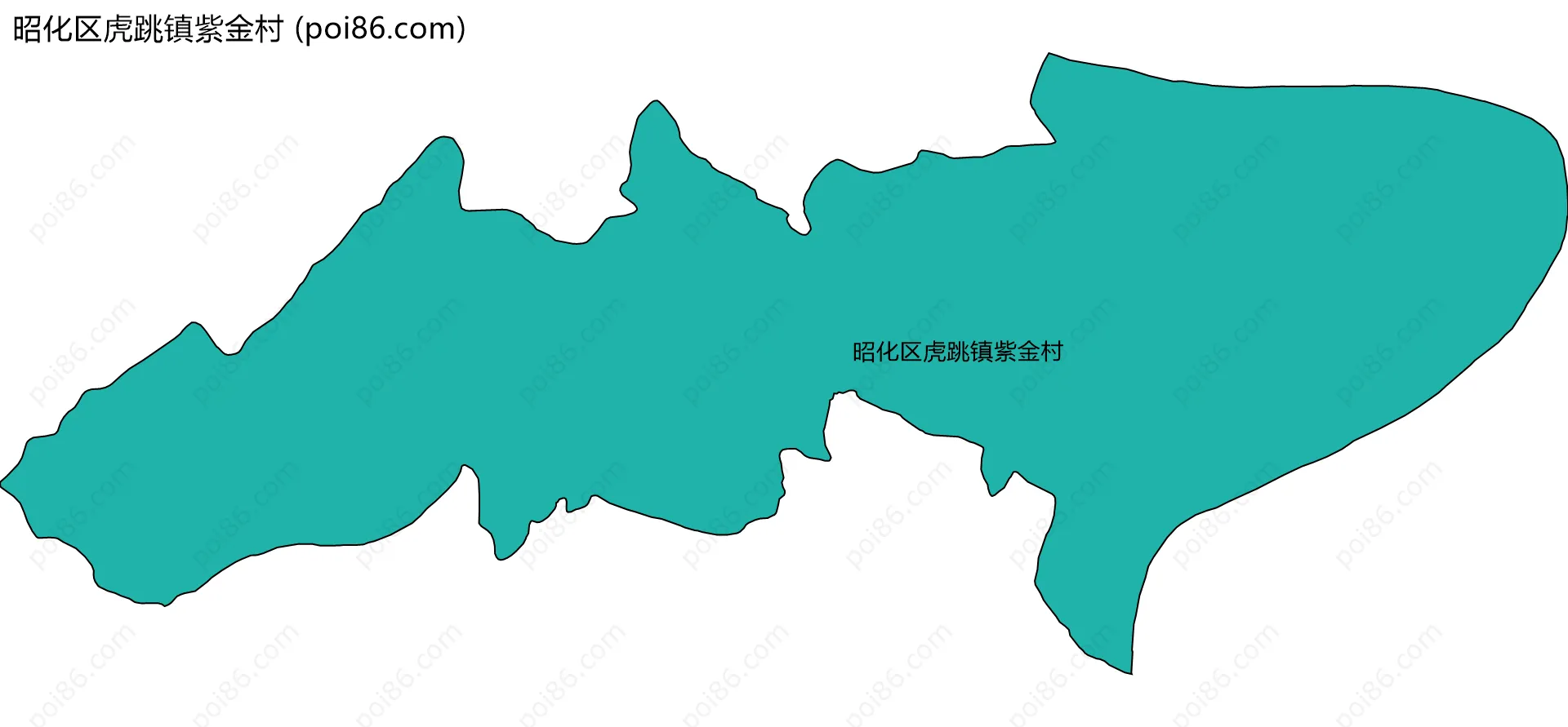 昭化区虎跳镇紫金村边界地图