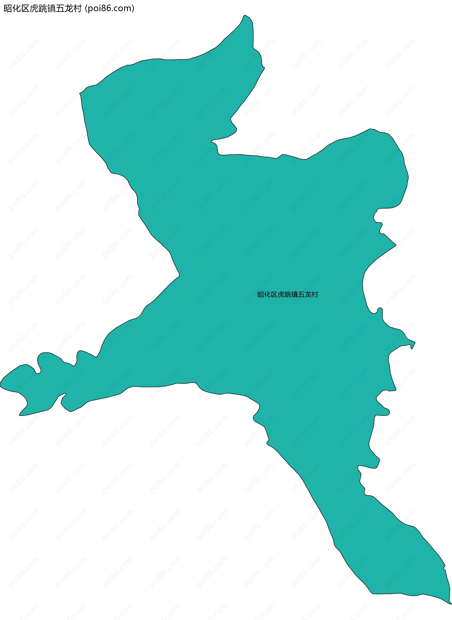 昭化区虎跳镇五龙村边界地图