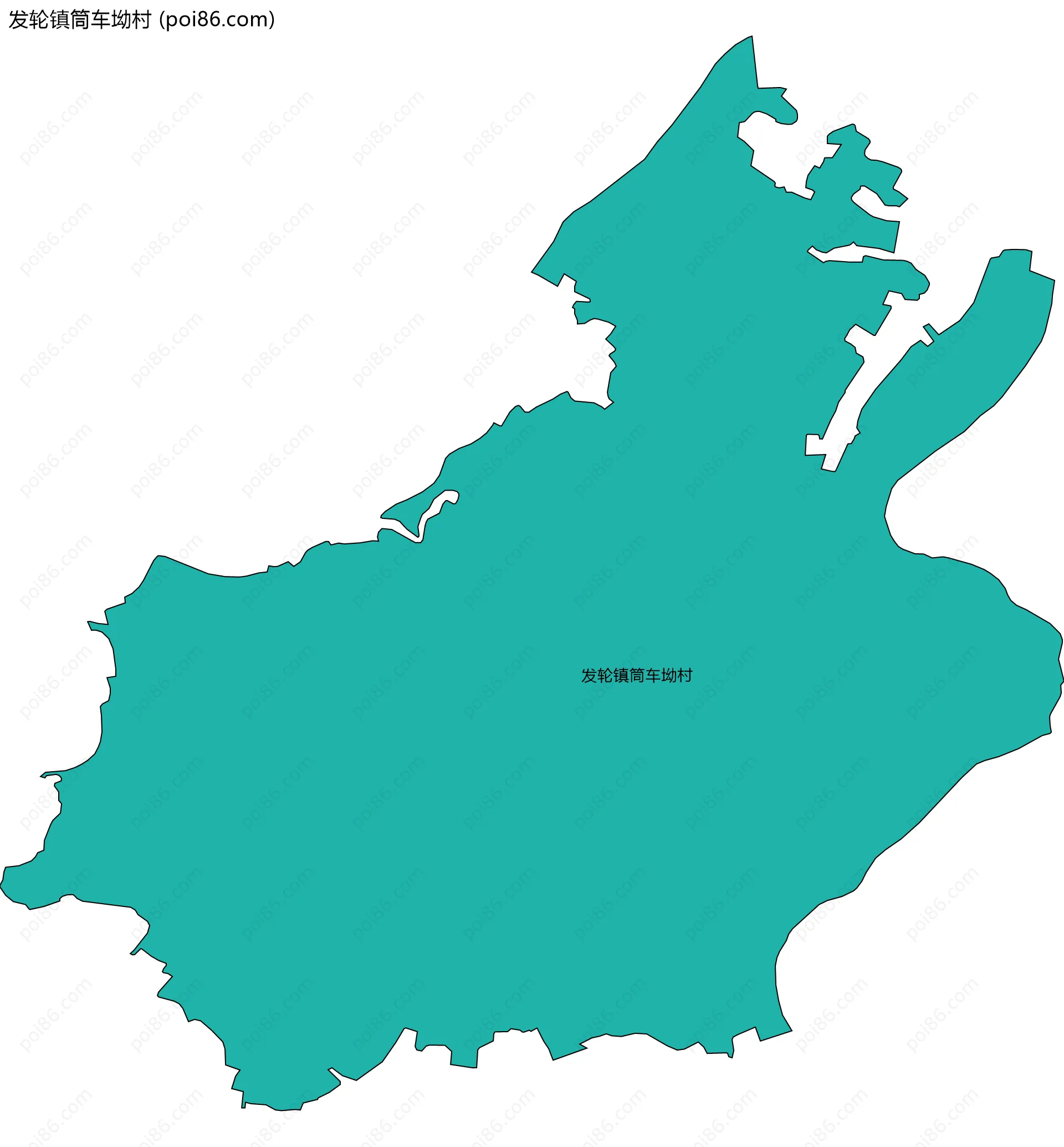 发轮镇筒车坳村边界地图