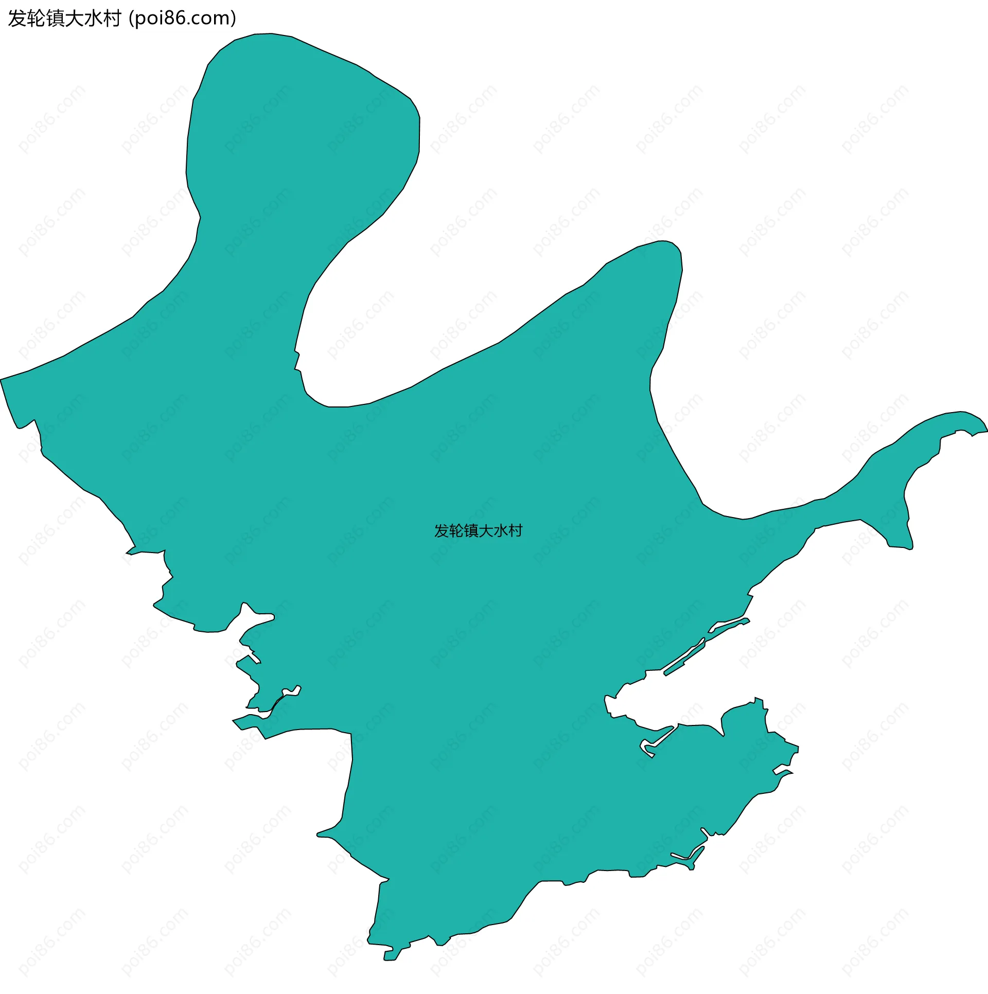 发轮镇大水村边界地图