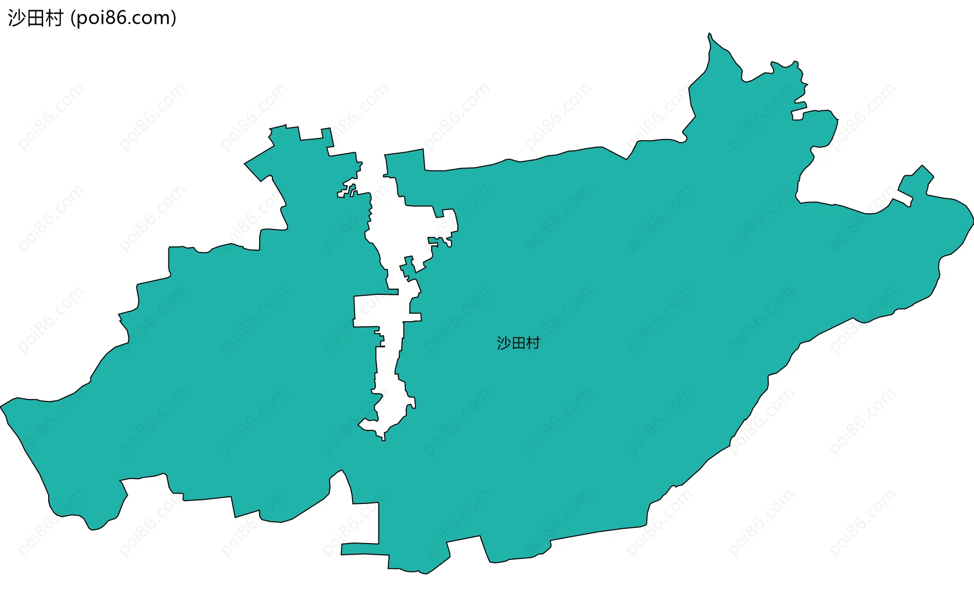 沙田村边界地图