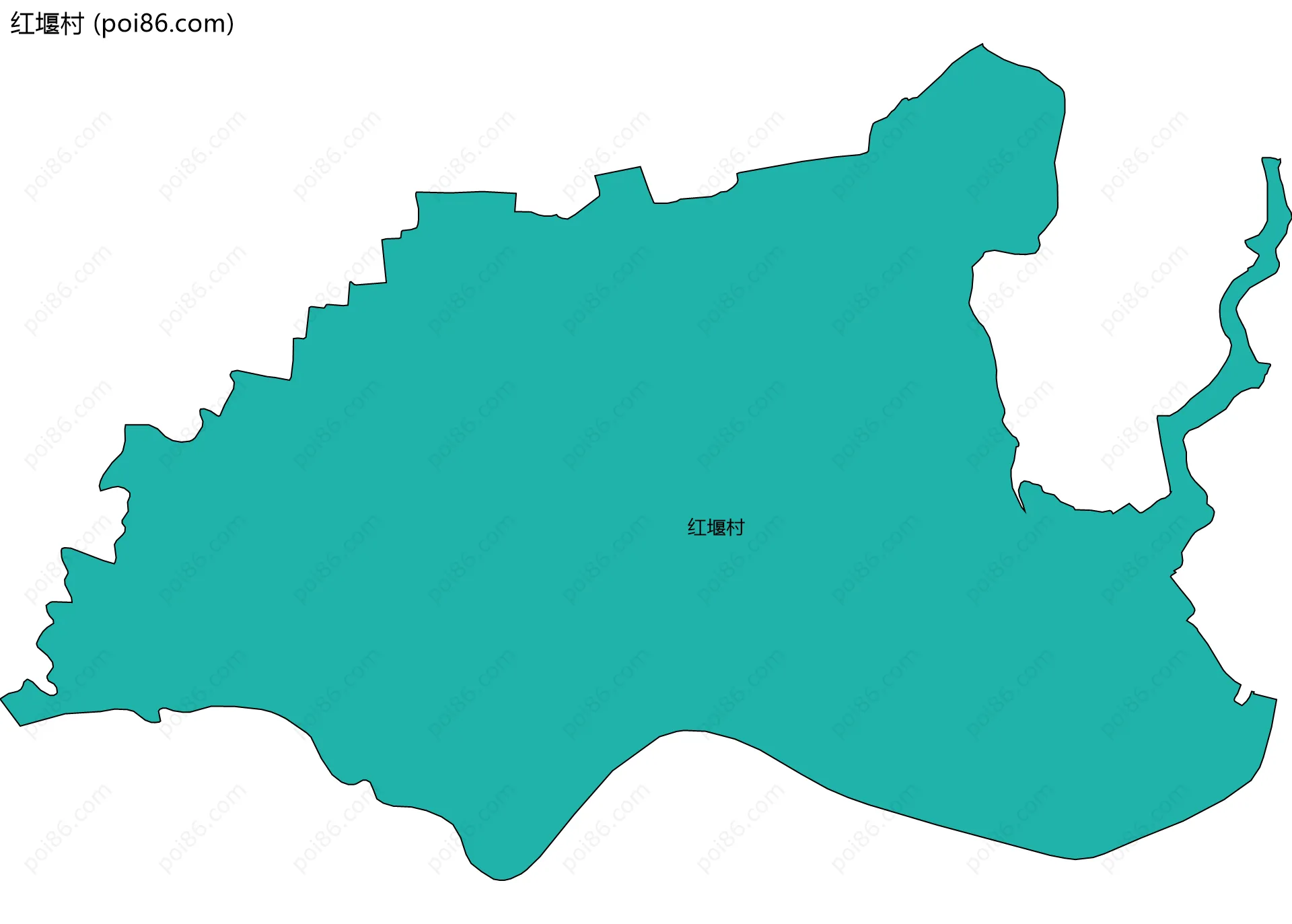 红堰村边界地图