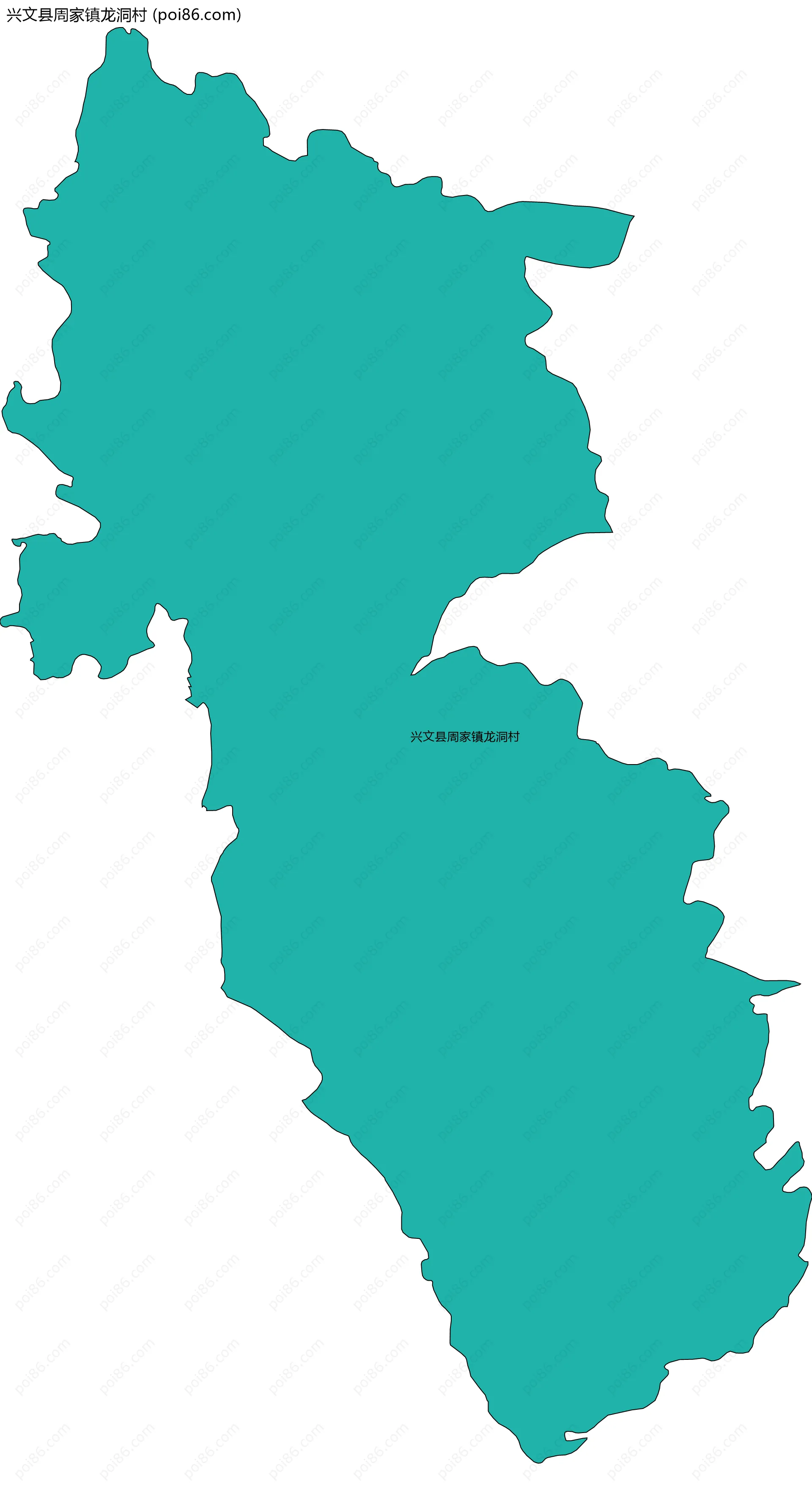 兴文县周家镇龙洞村边界地图