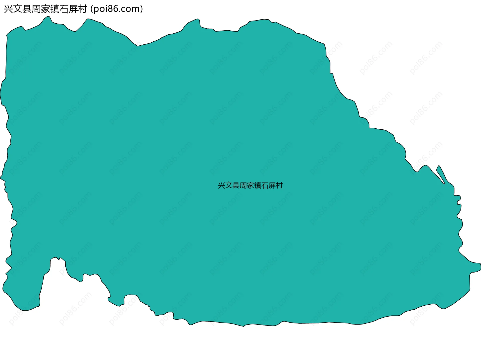兴文县周家镇石屏村边界地图