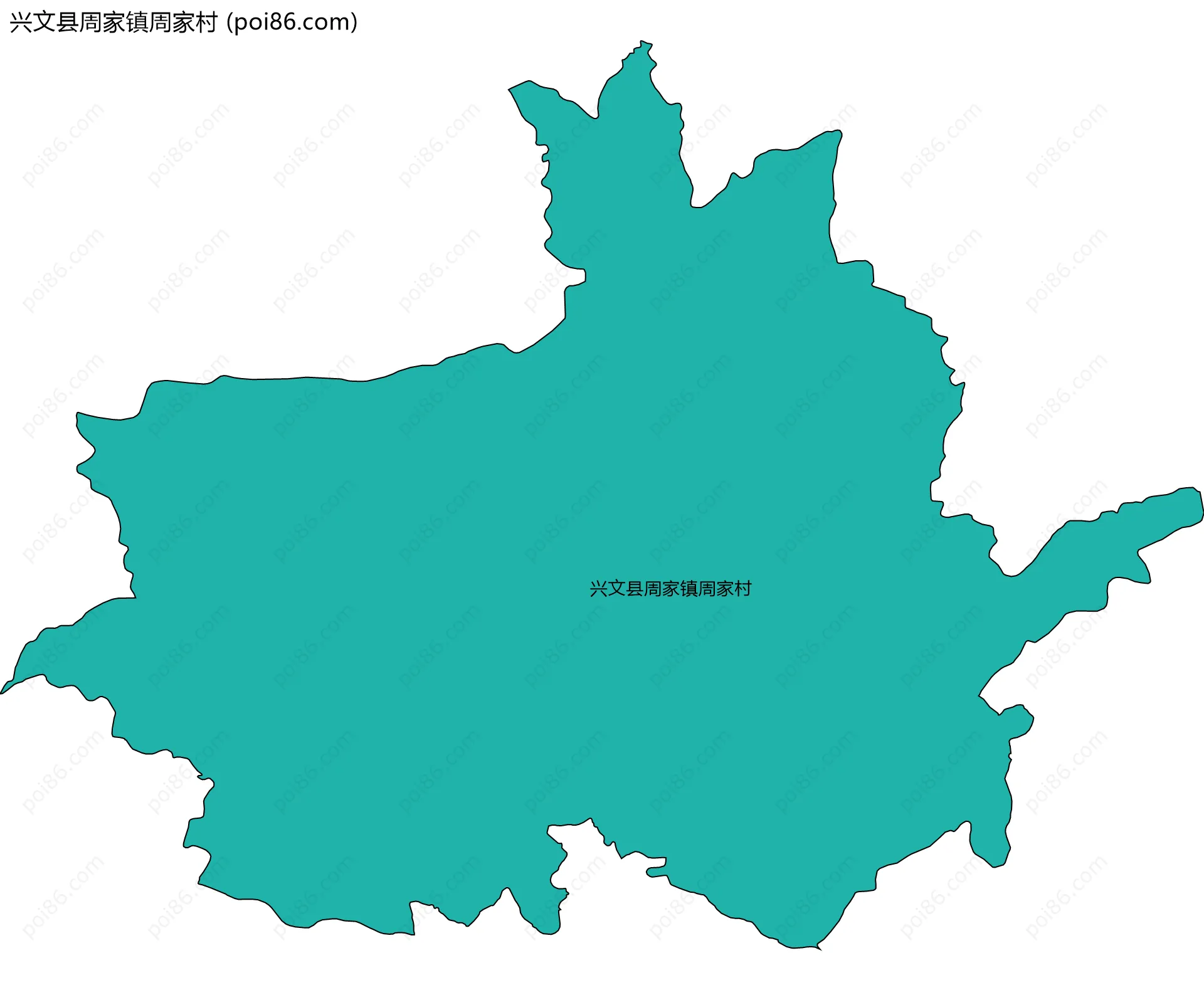 兴文县周家镇周家村边界地图