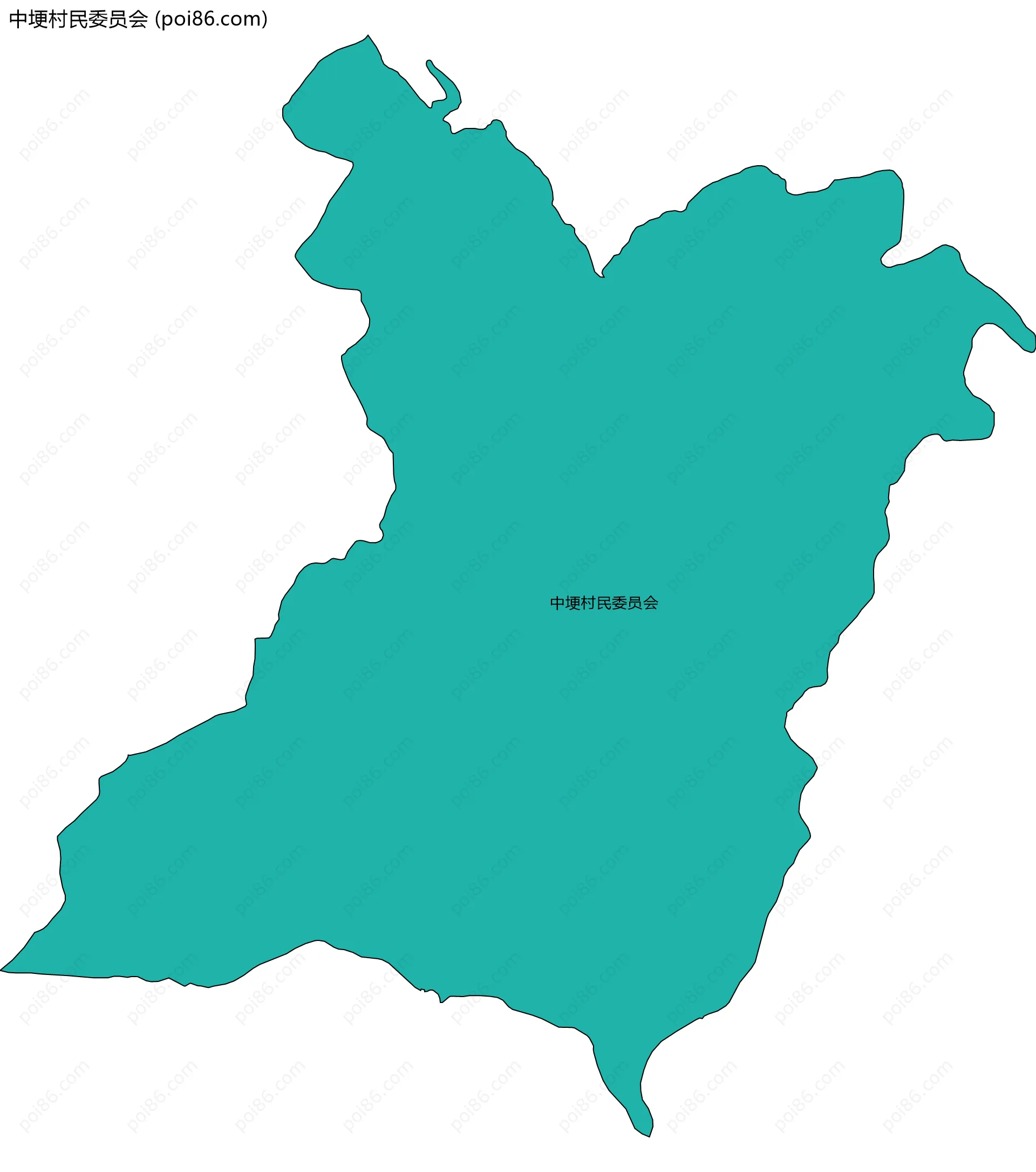 中埂村民委员会边界地图