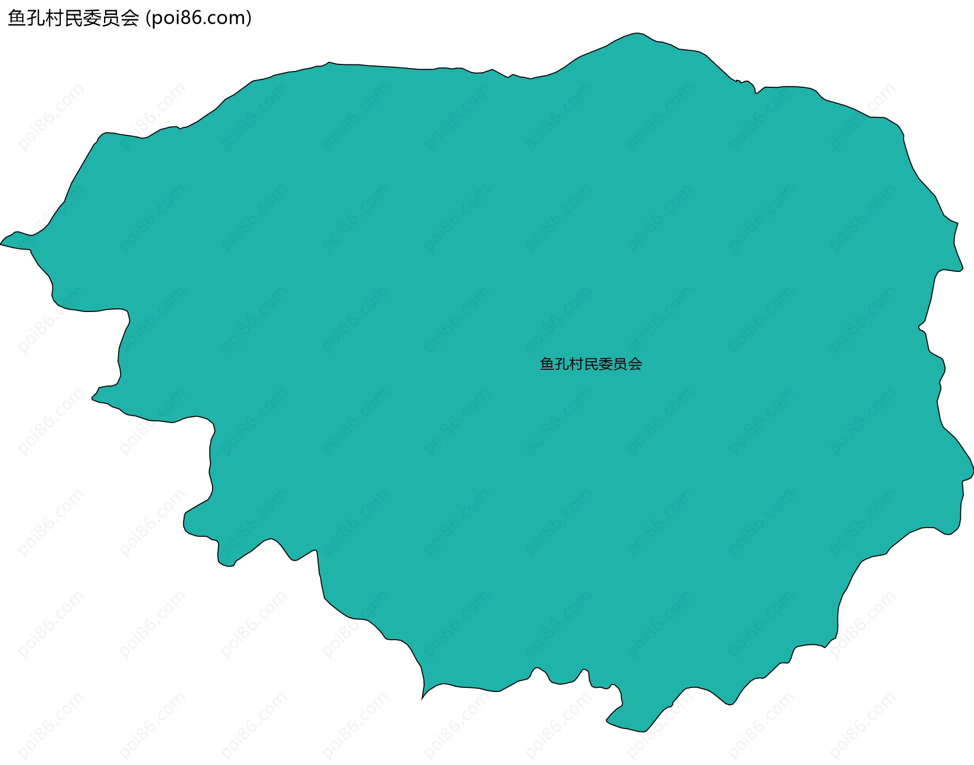 鱼孔村民委员会边界地图