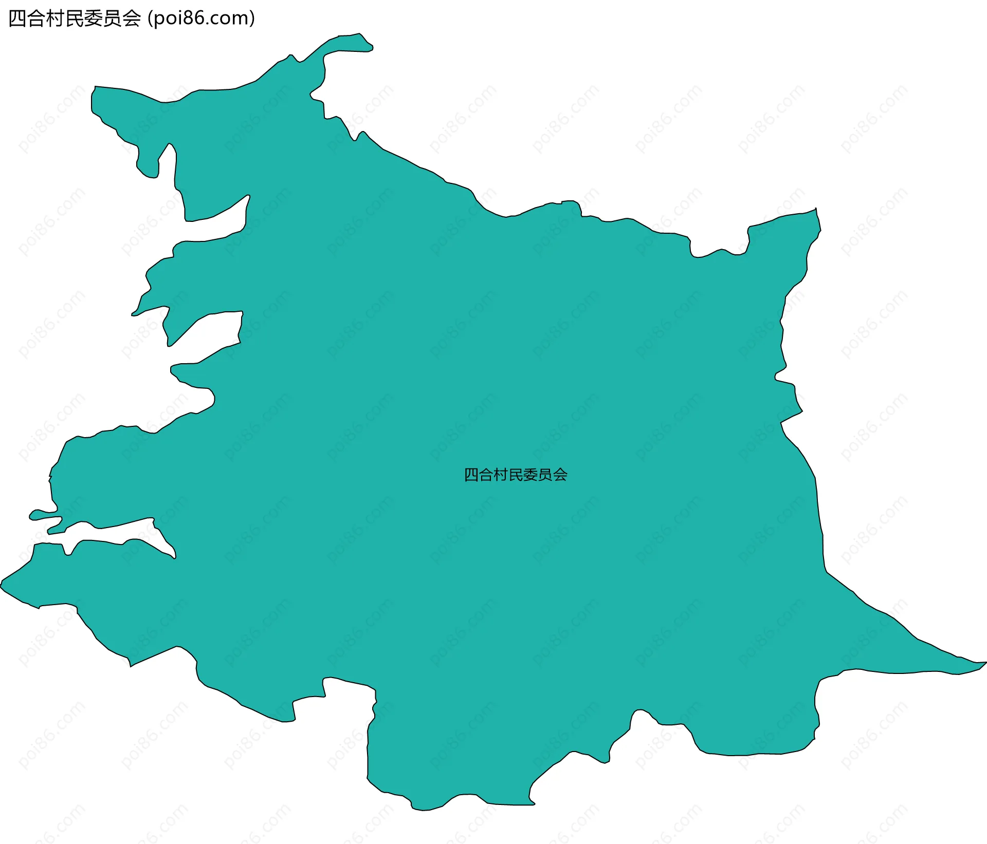 四合村民委员会边界地图