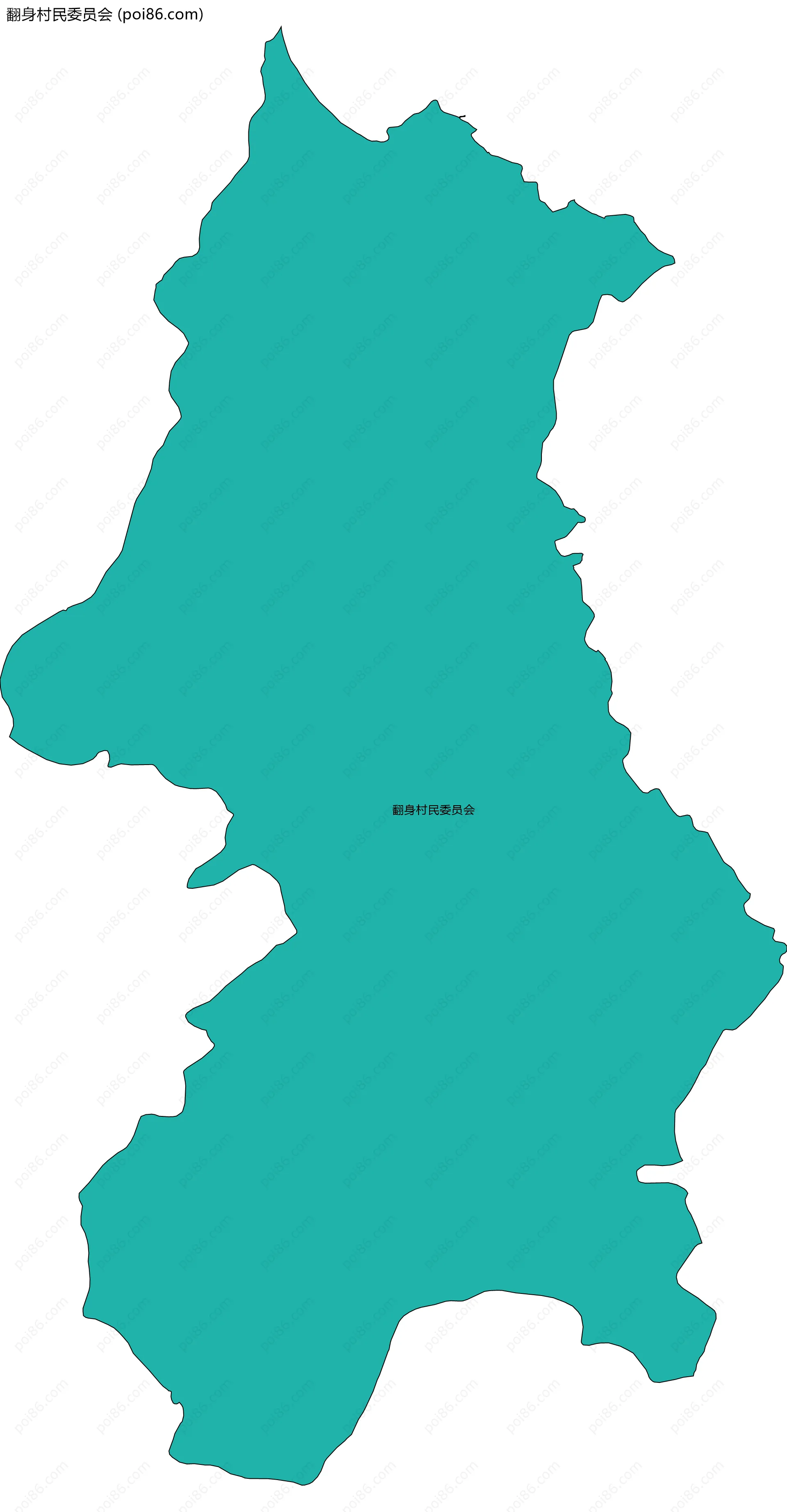 翻身村民委员会边界地图