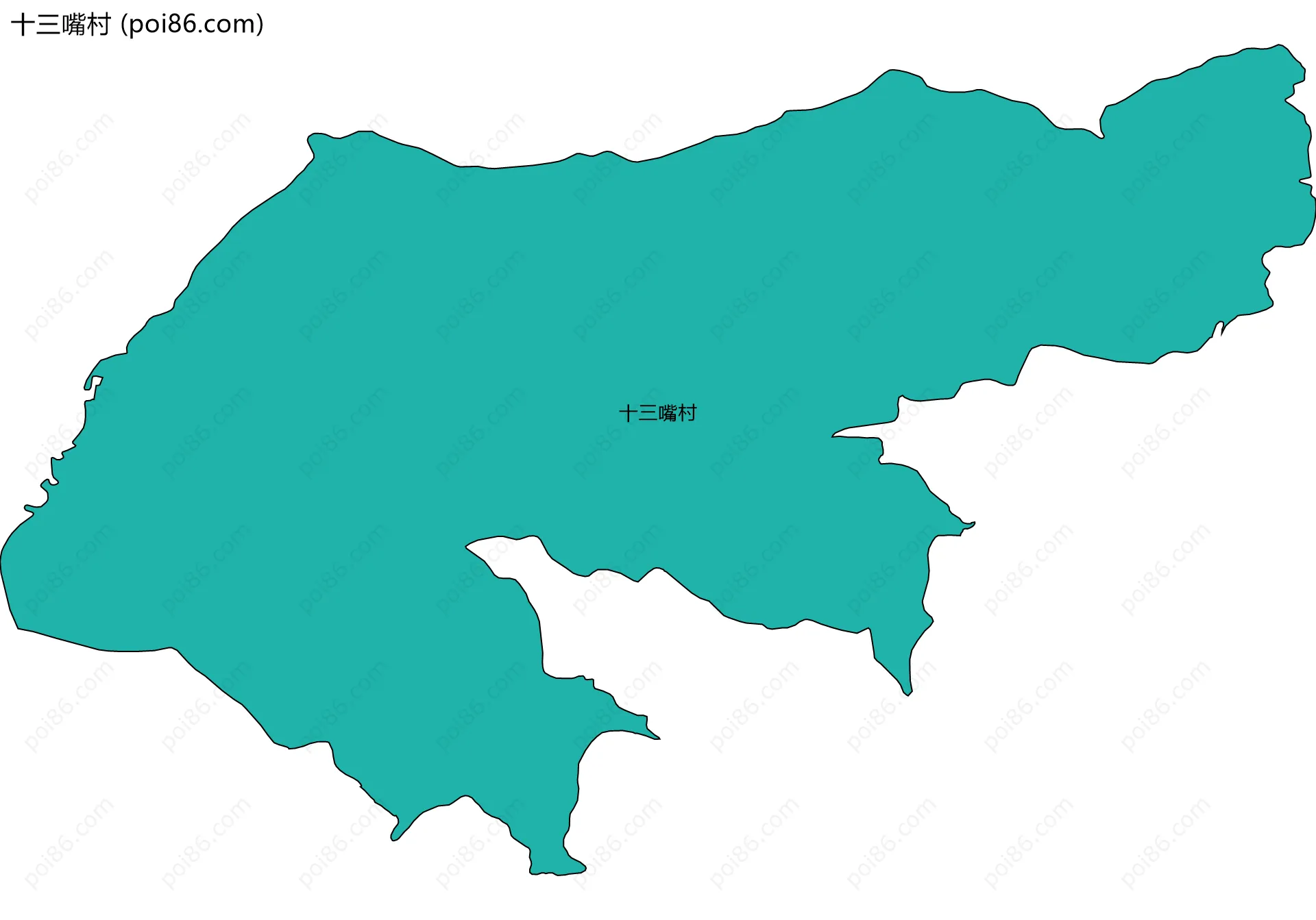 十三嘴村边界地图