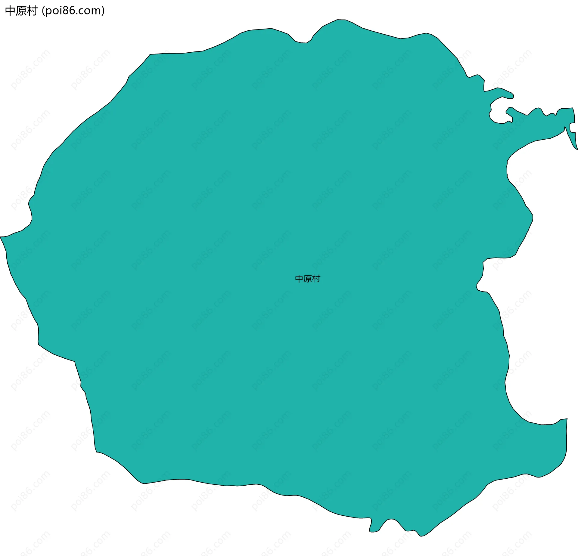 中原村边界地图