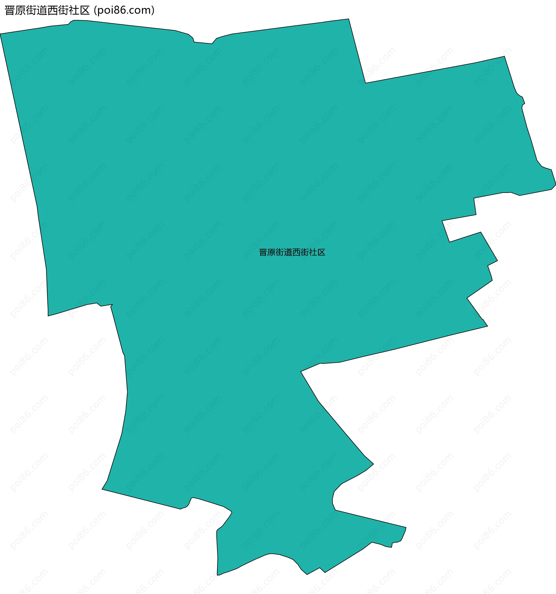 晋原街道西街社区边界地图