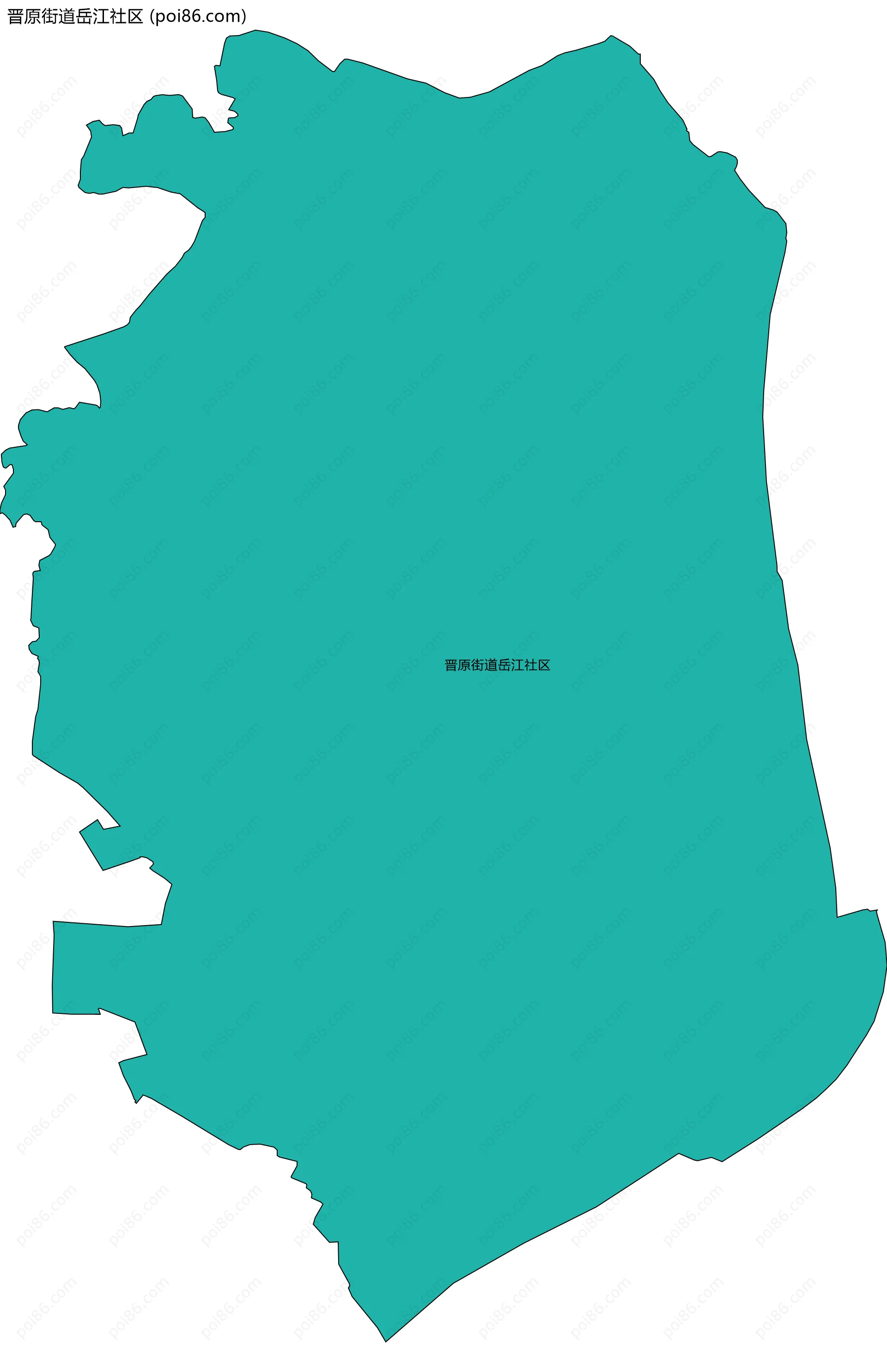 晋原街道岳江社区边界地图