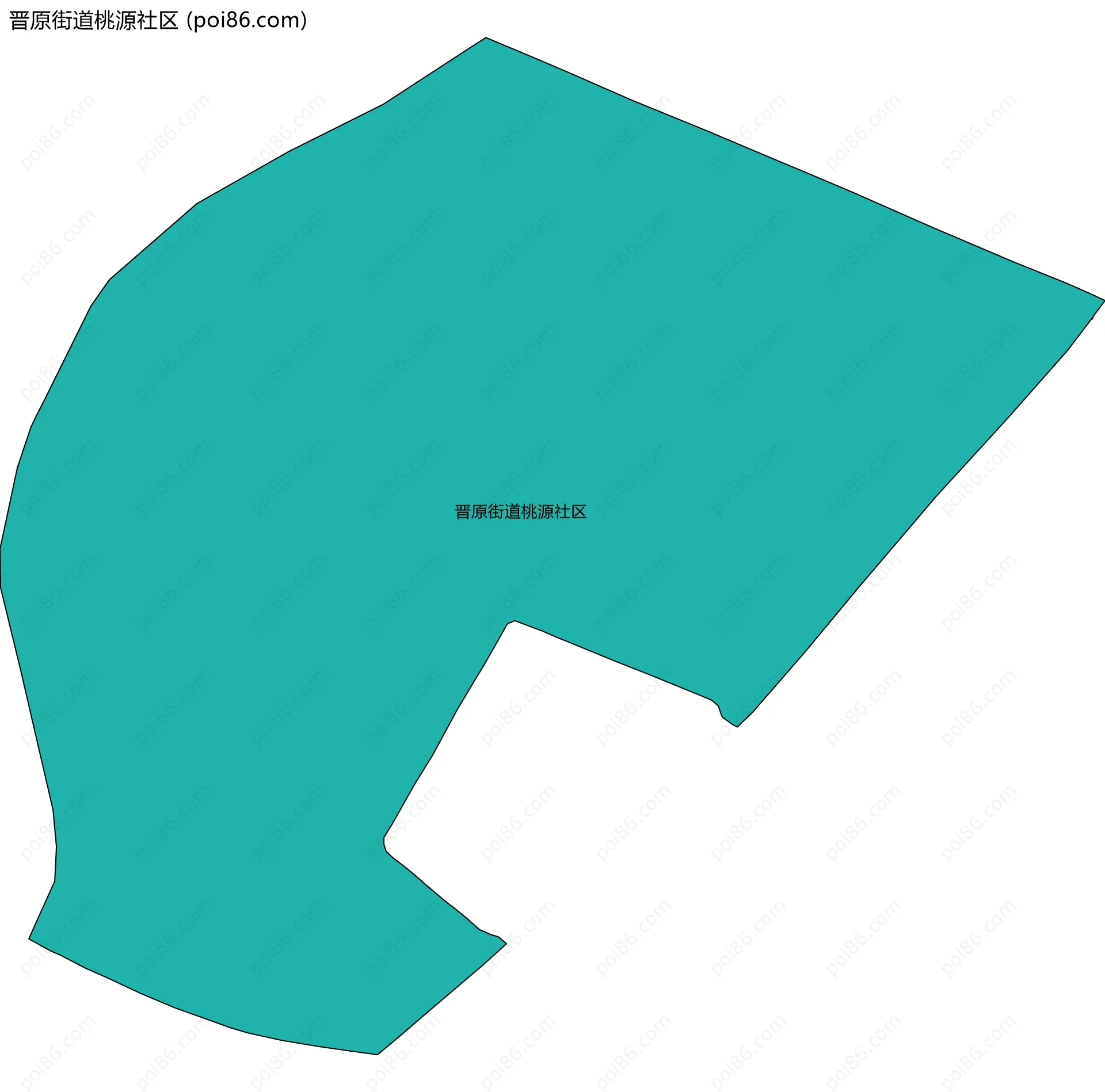 晋原街道桃源社区边界地图