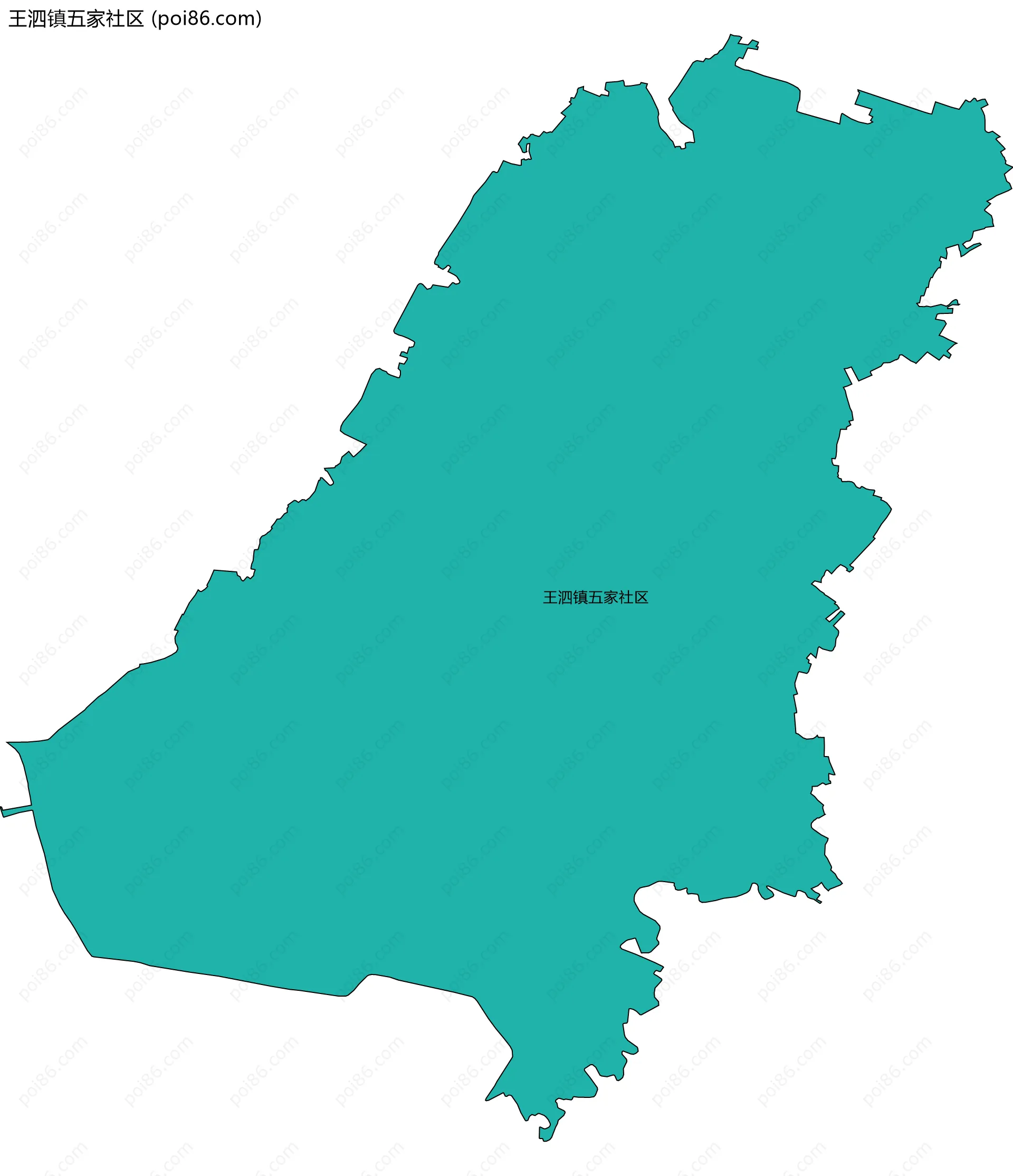 王泗镇五家社区边界地图