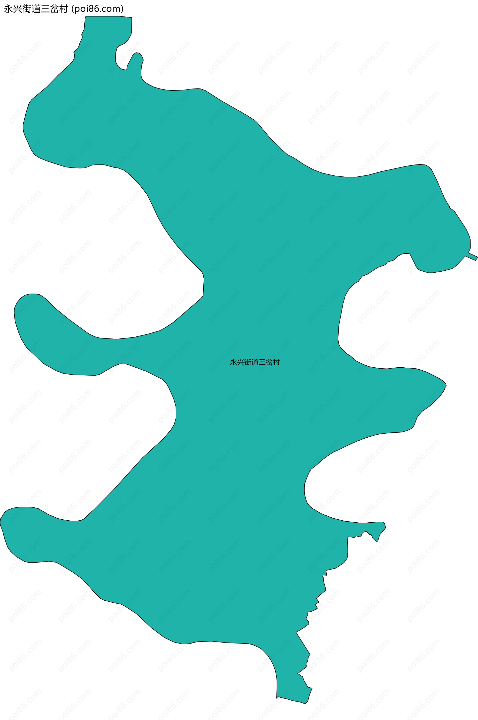 永兴街道三岔村边界地图