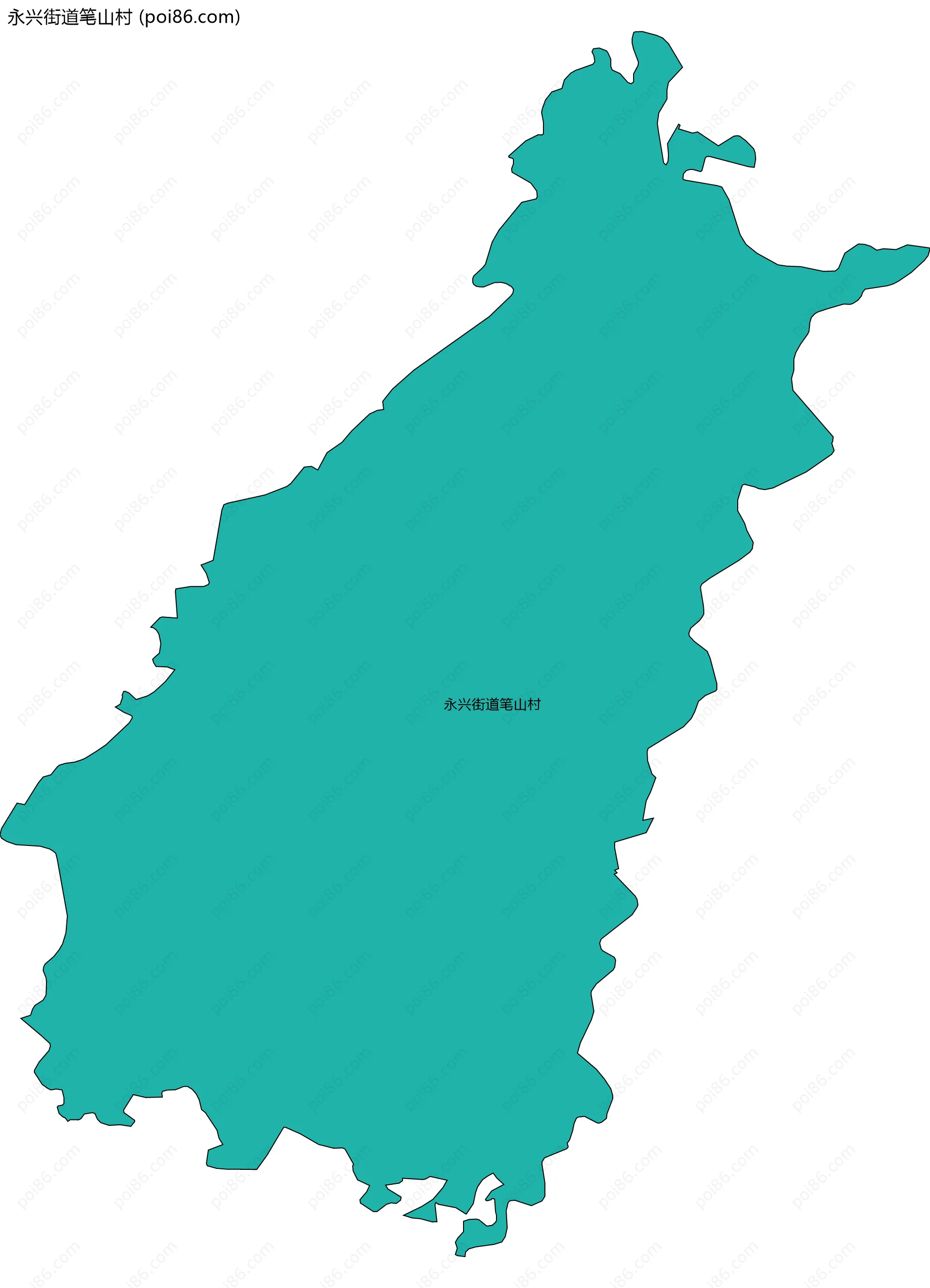 永兴街道笔山村边界地图