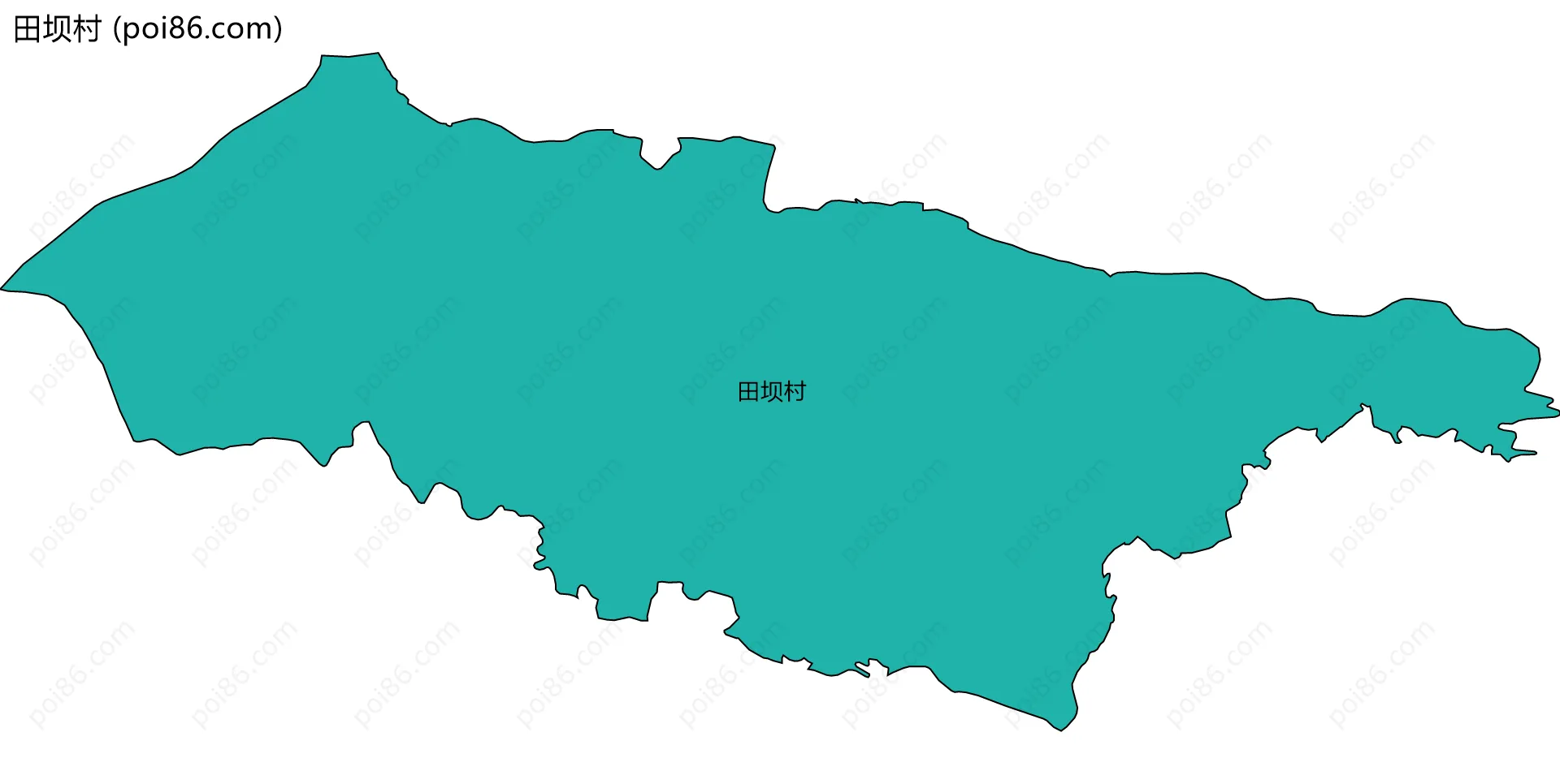 田坝村边界地图