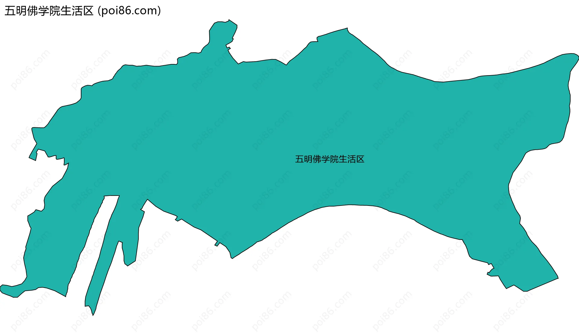 五明佛学院生活区边界地图
