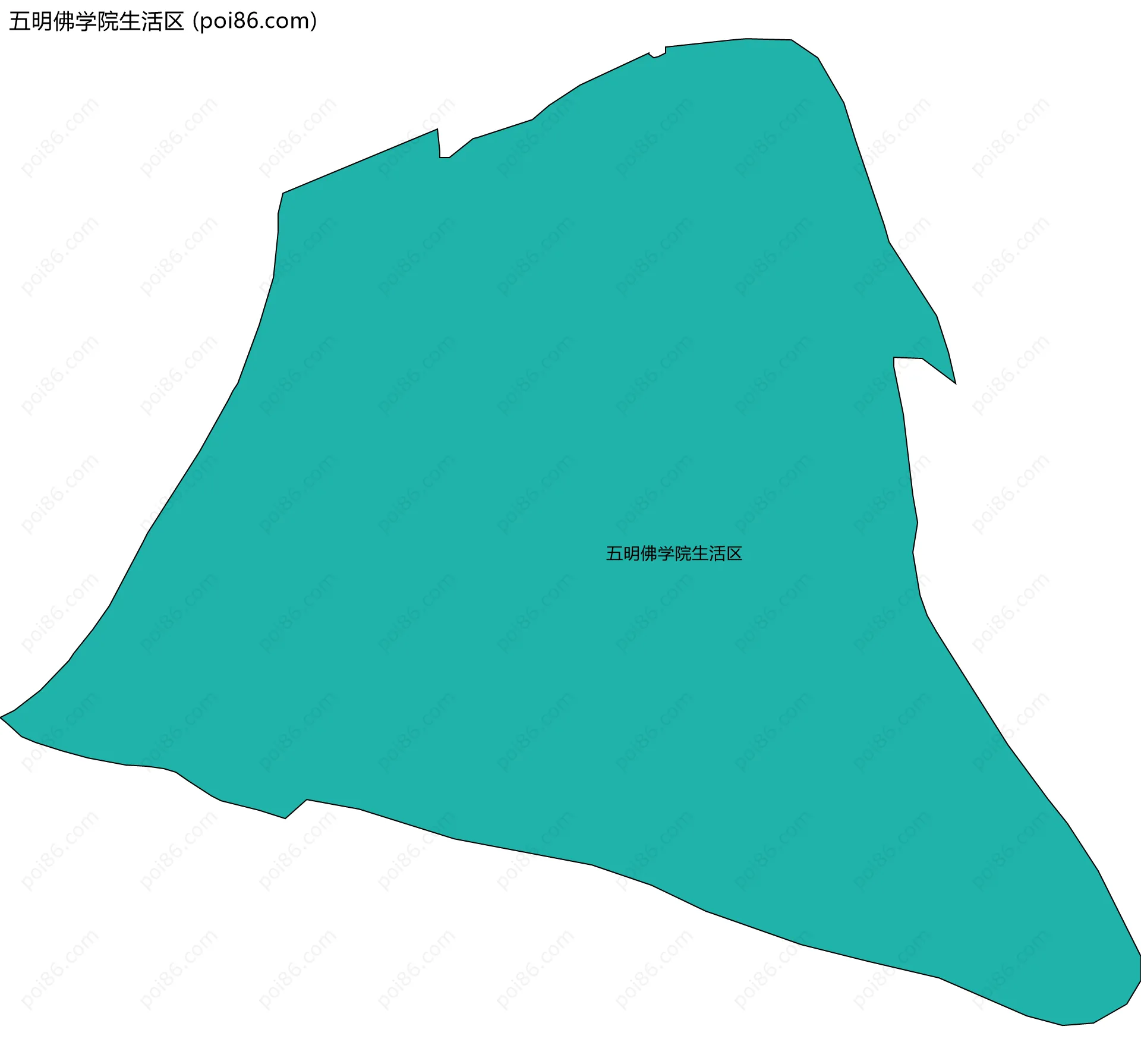五明佛学院生活区边界地图