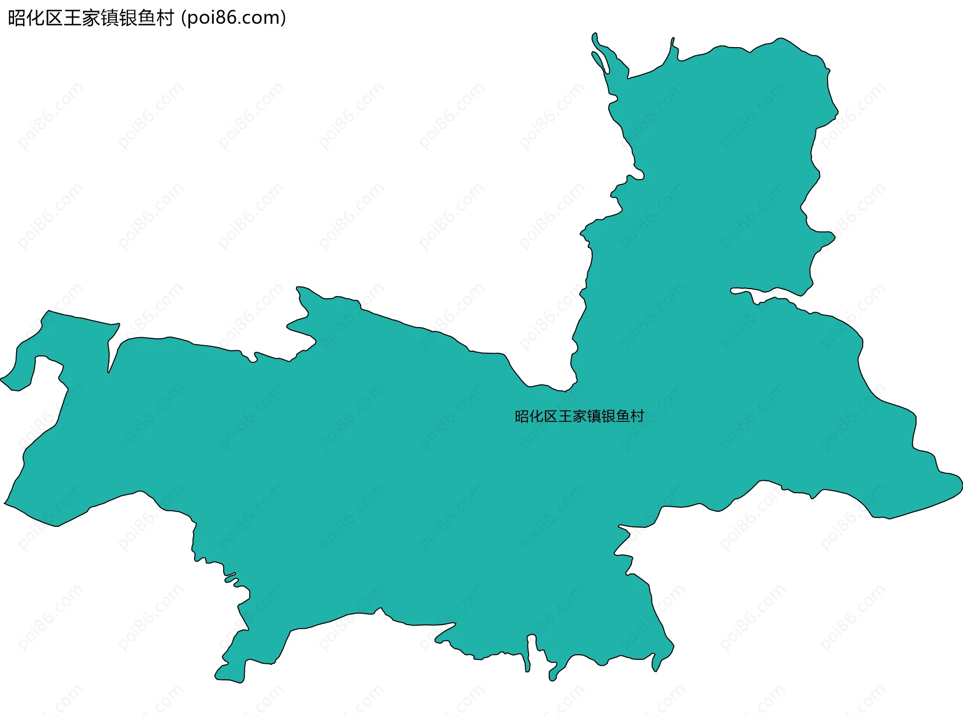 昭化区王家镇银鱼村边界地图