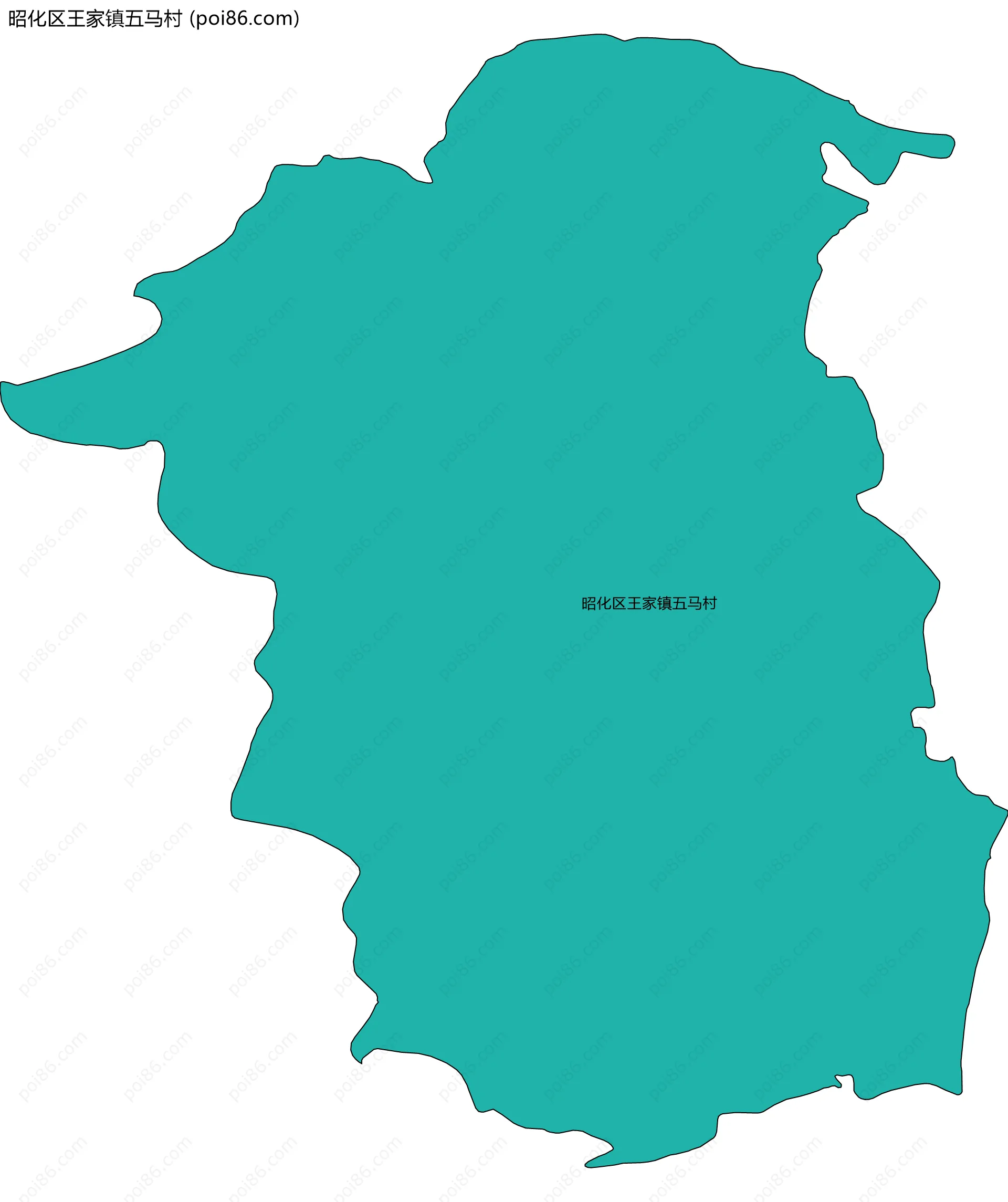 昭化区王家镇五马村边界地图