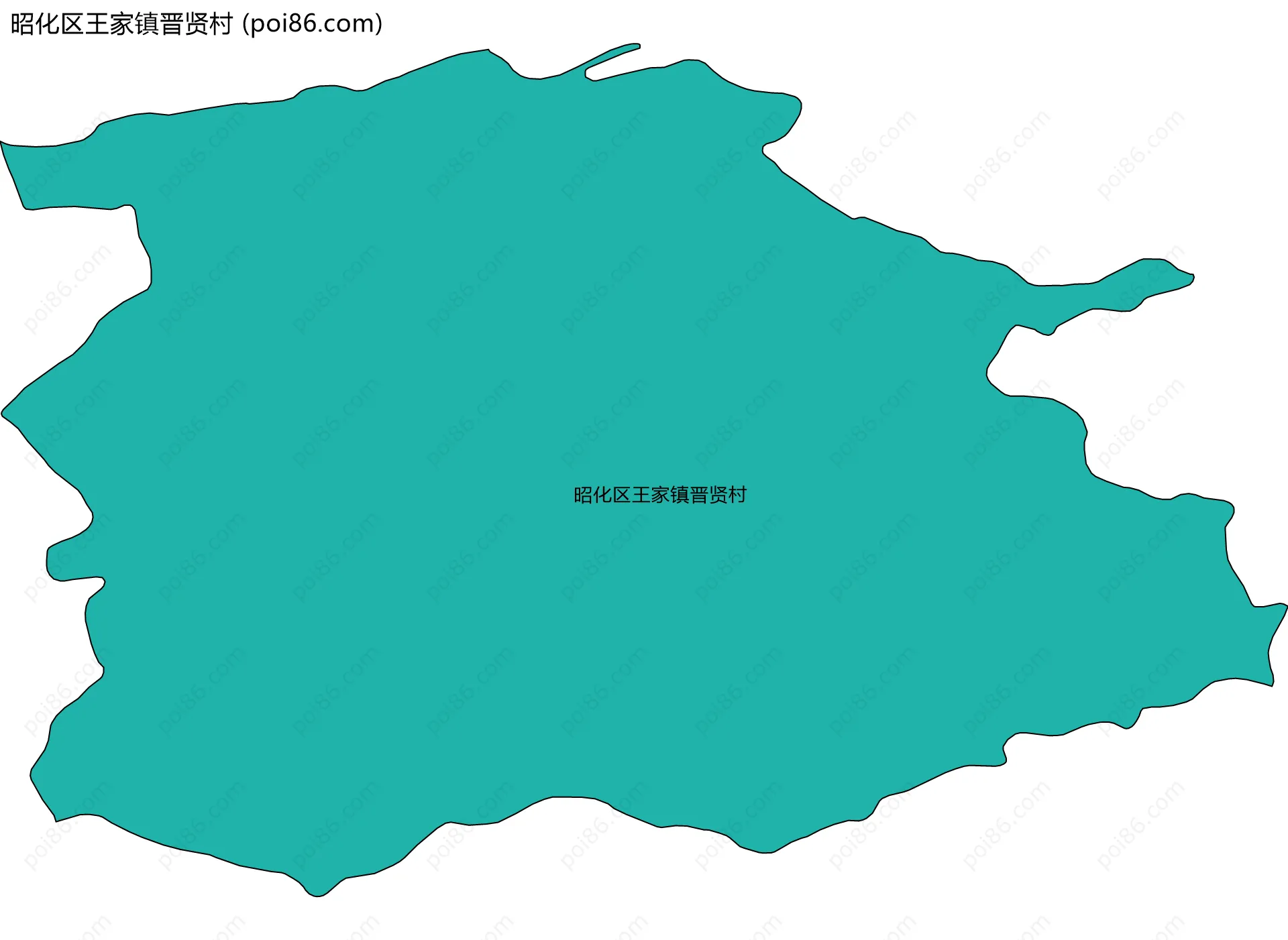 昭化区王家镇晋贤村边界地图