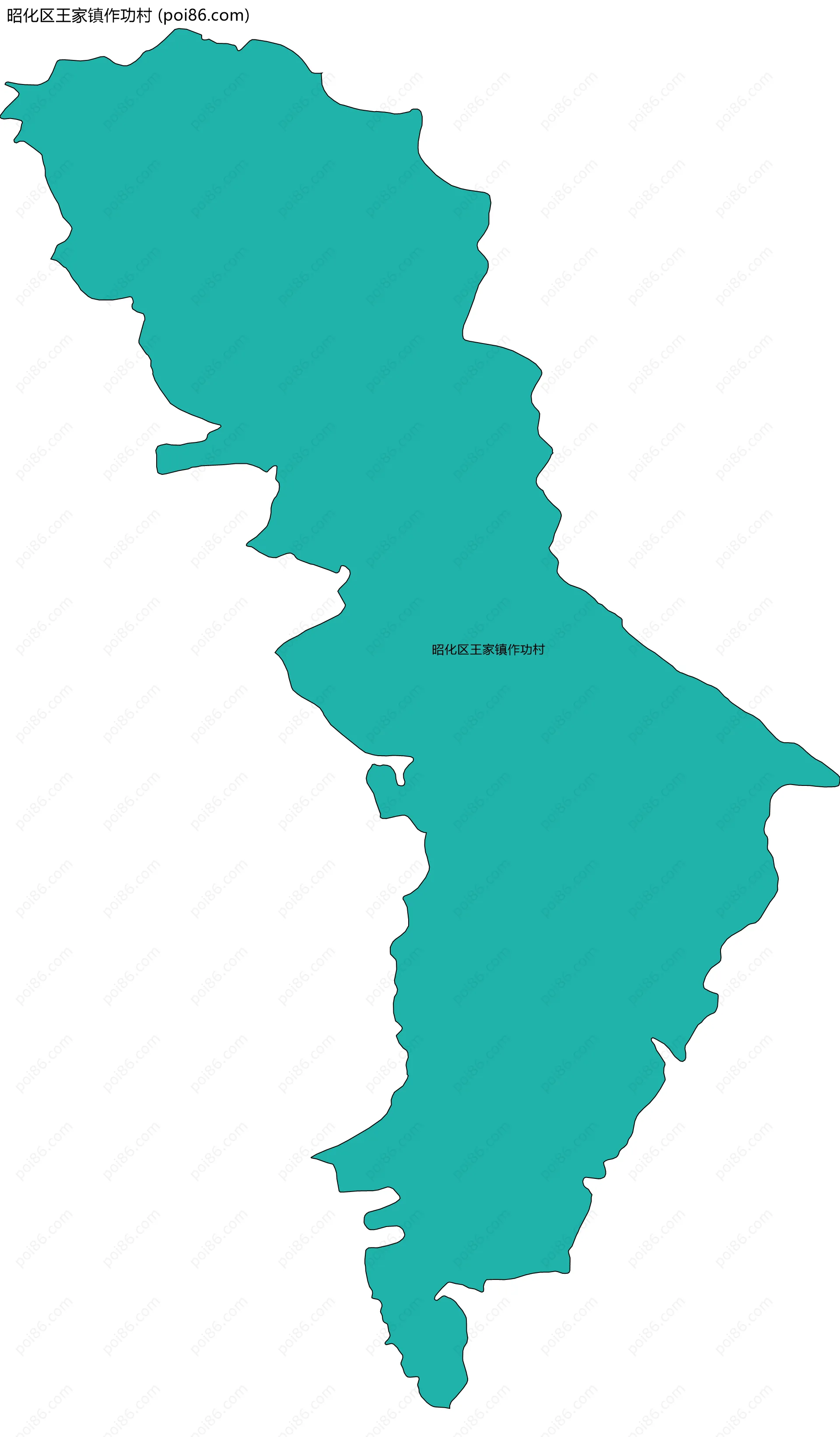 昭化区王家镇作功村边界地图