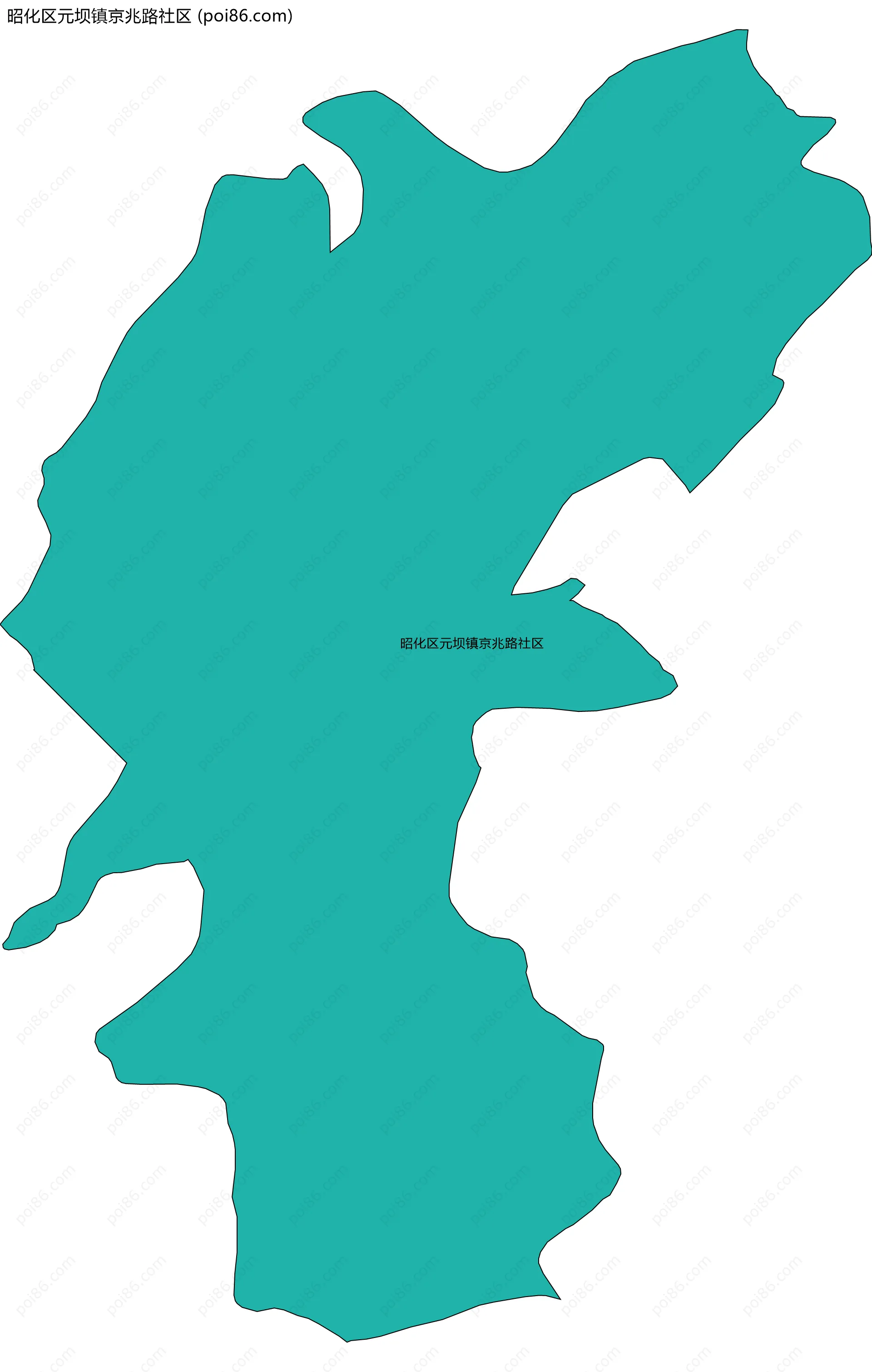 昭化区元坝镇京兆路社区边界地图