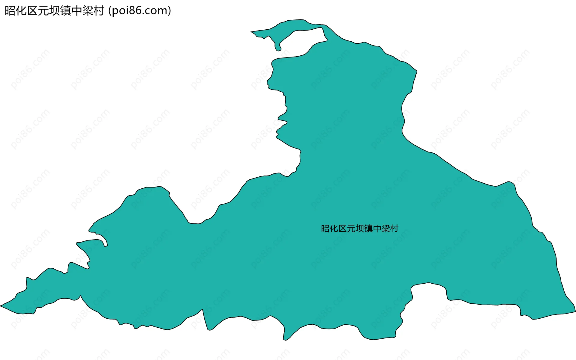 昭化区元坝镇中梁村边界地图