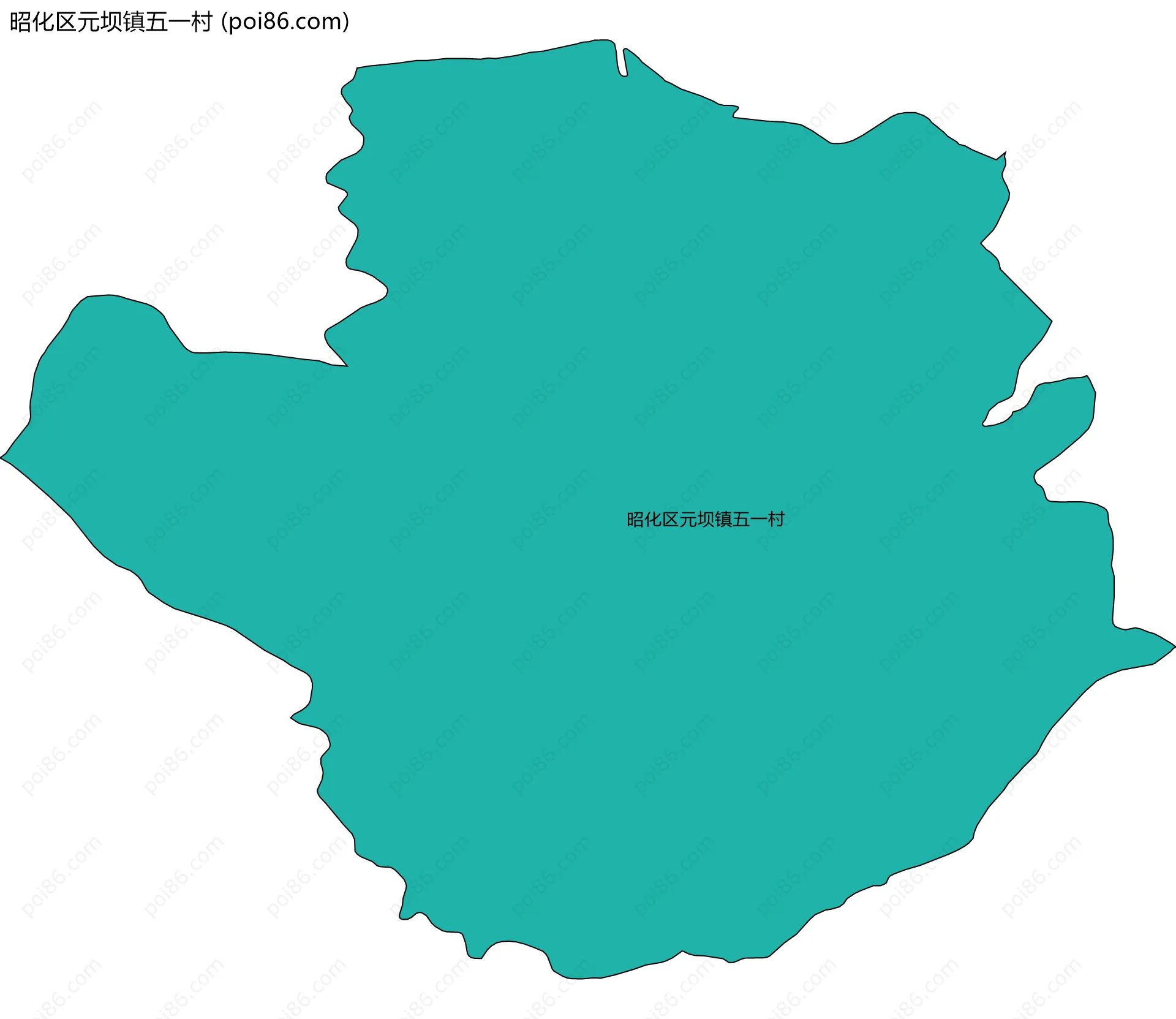 昭化区元坝镇五一村边界地图
