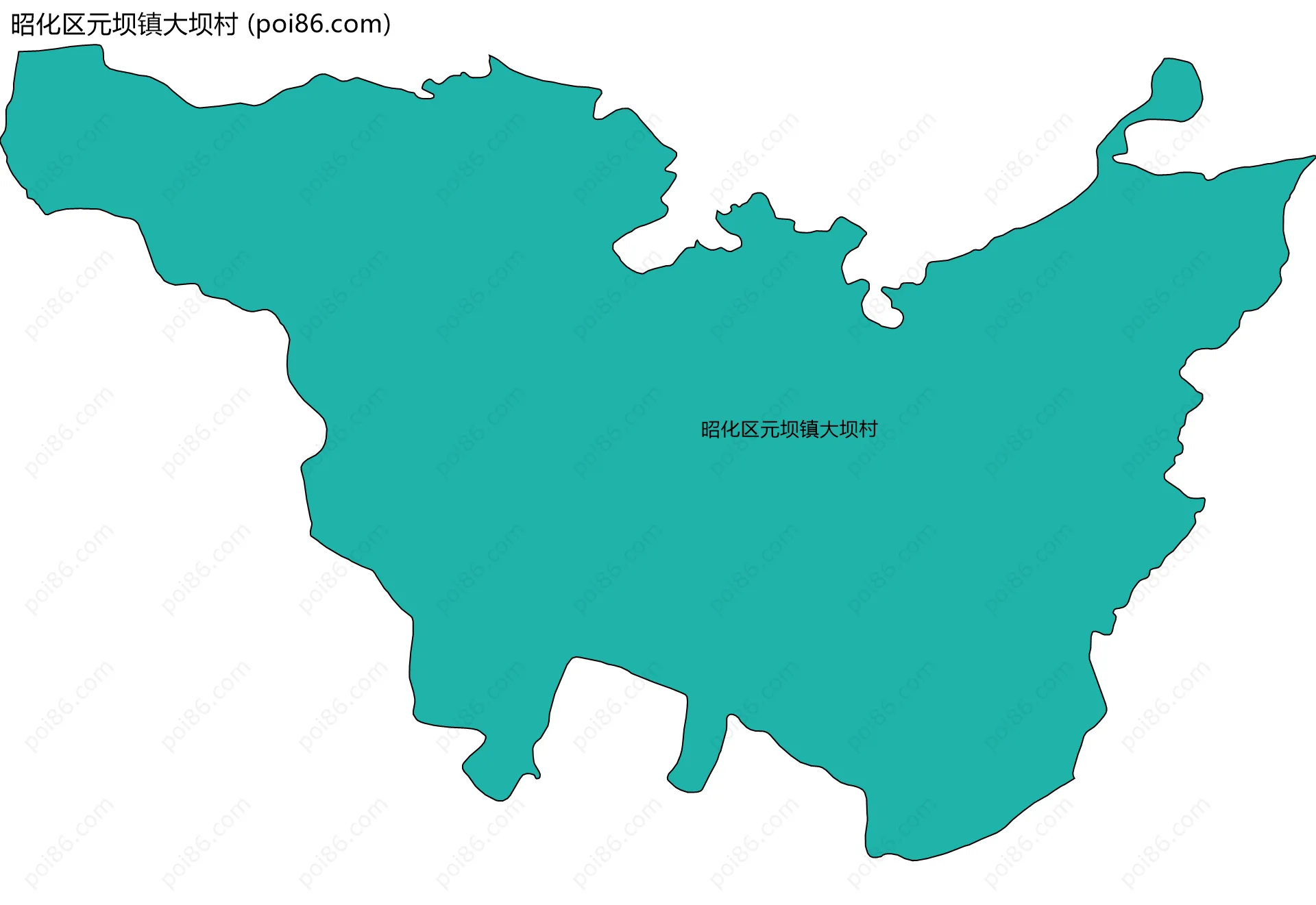 昭化区元坝镇大坝村边界地图