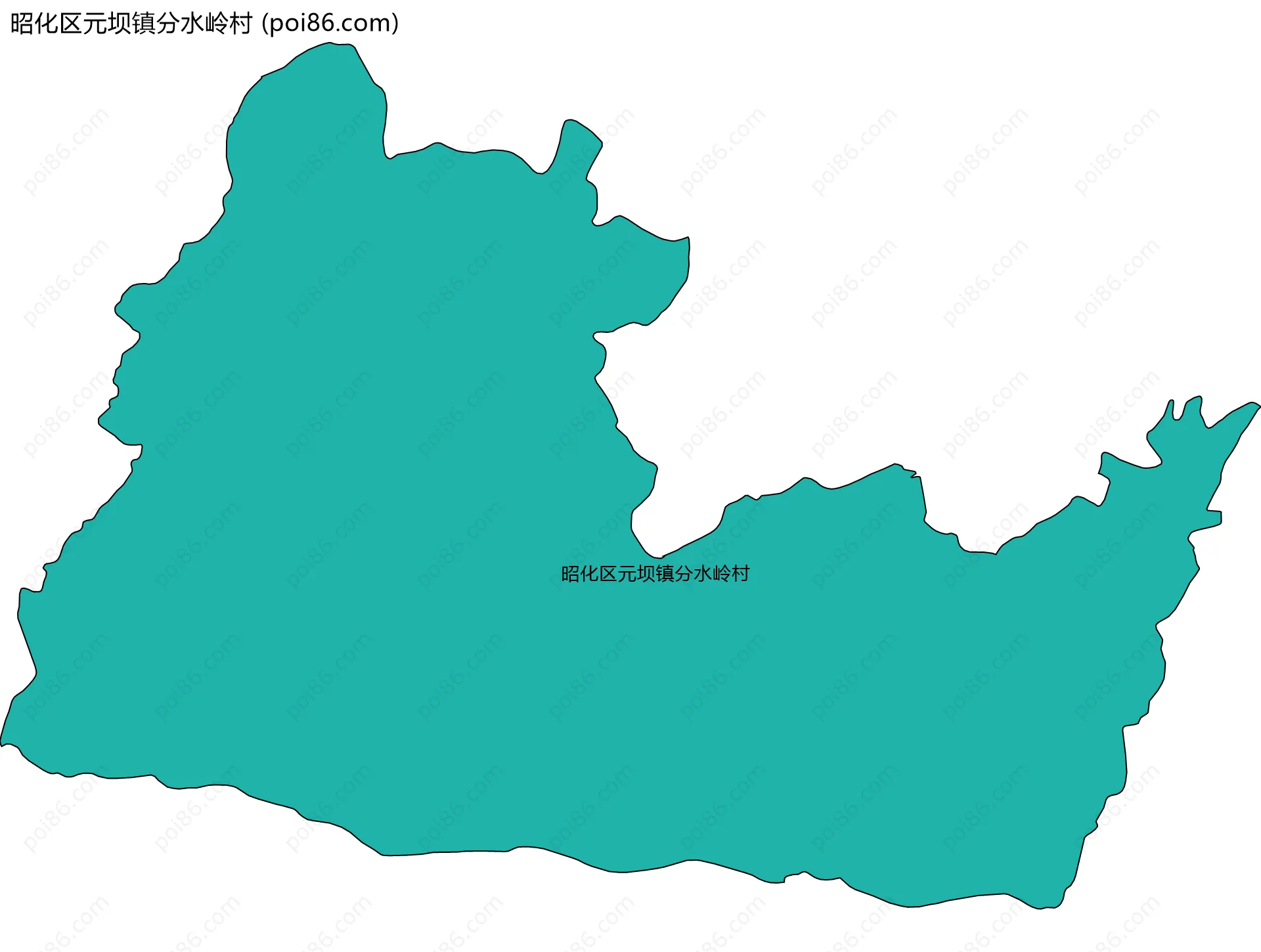 昭化区元坝镇分水岭村边界地图