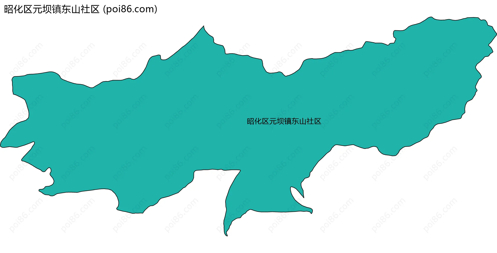 昭化区元坝镇东山社区边界地图