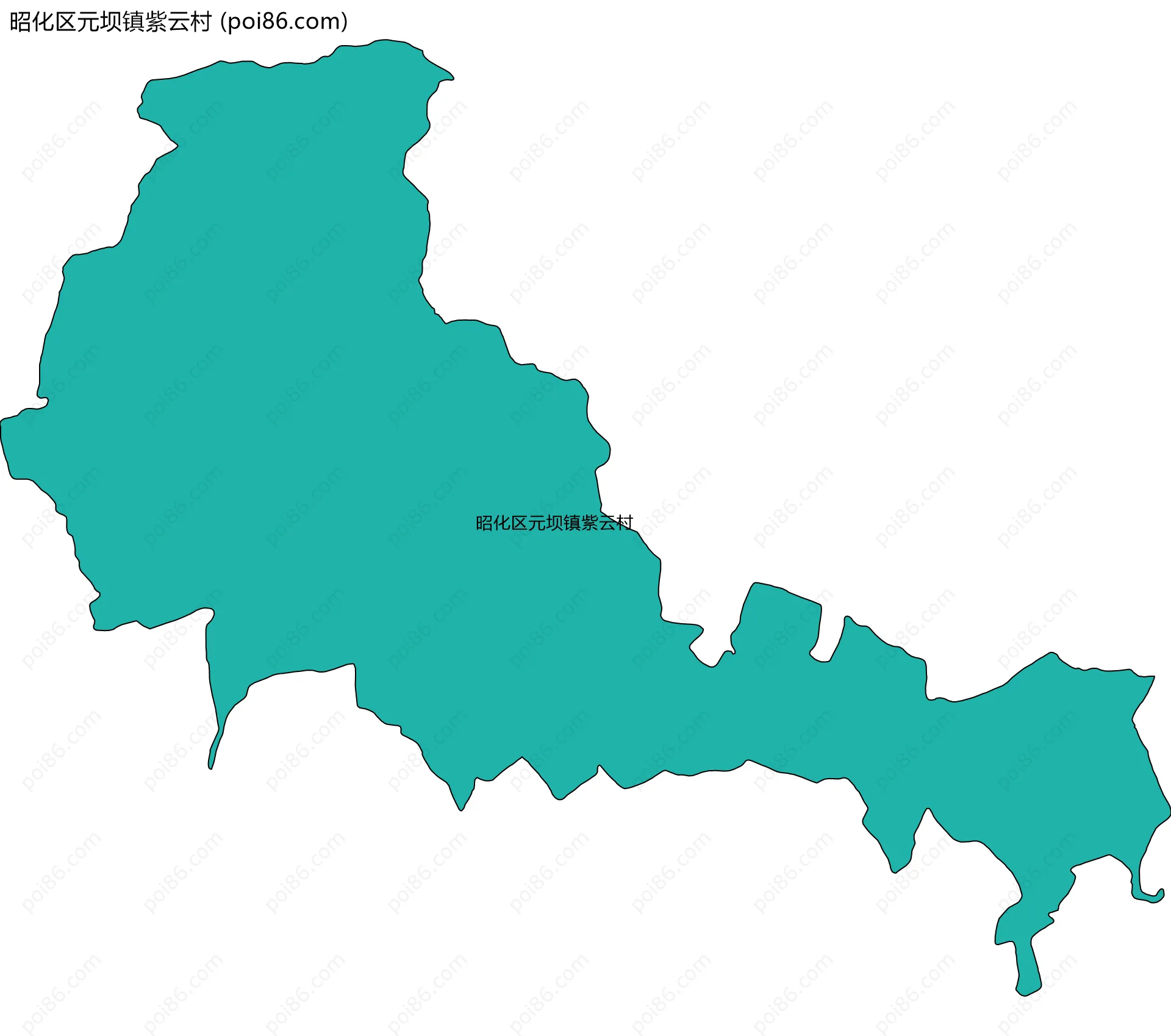 昭化区元坝镇紫云村边界地图