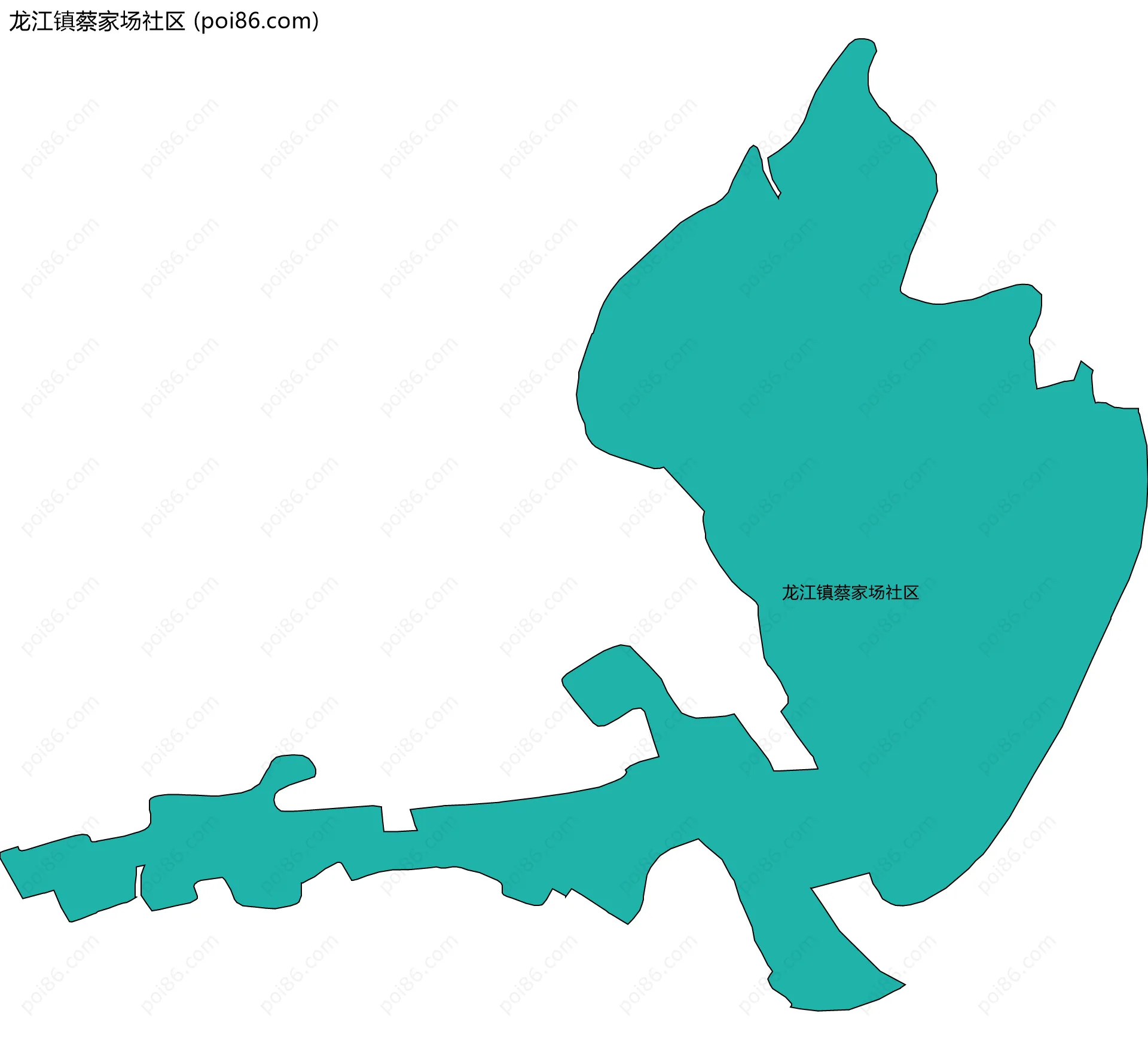 龙江镇蔡家场社区边界地图