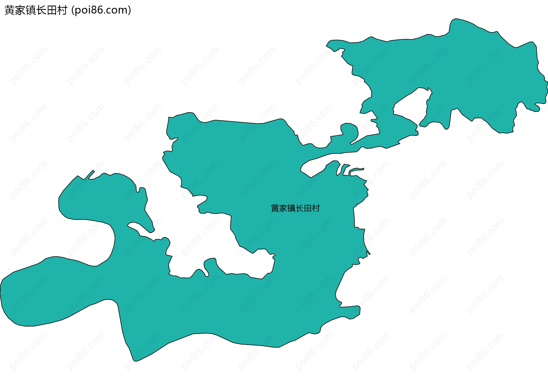 黄家镇长田村边界地图