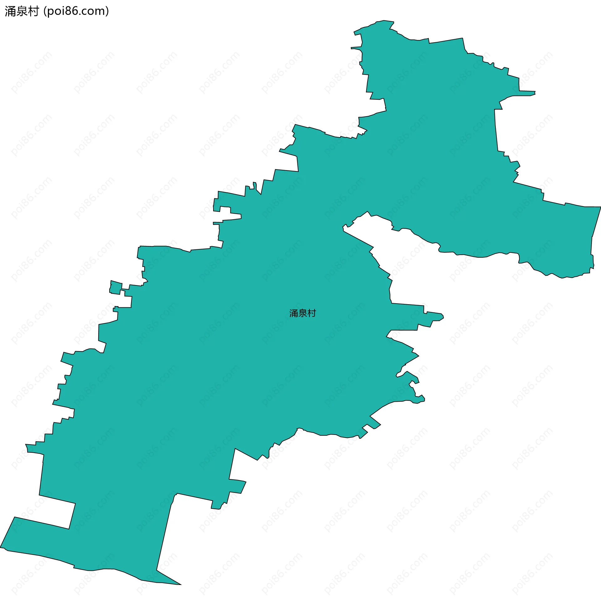 涌泉村边界地图