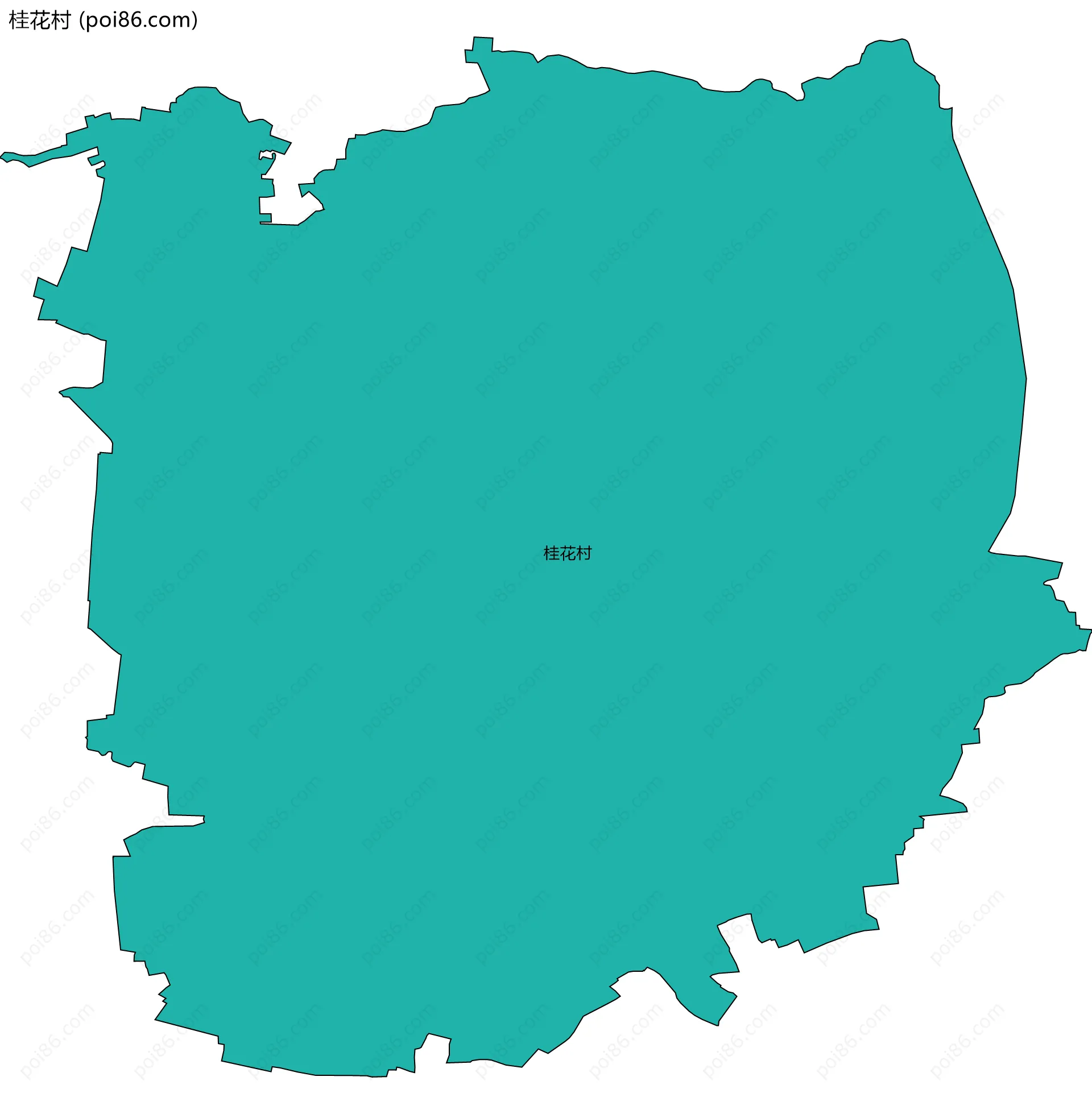 桂花村边界地图