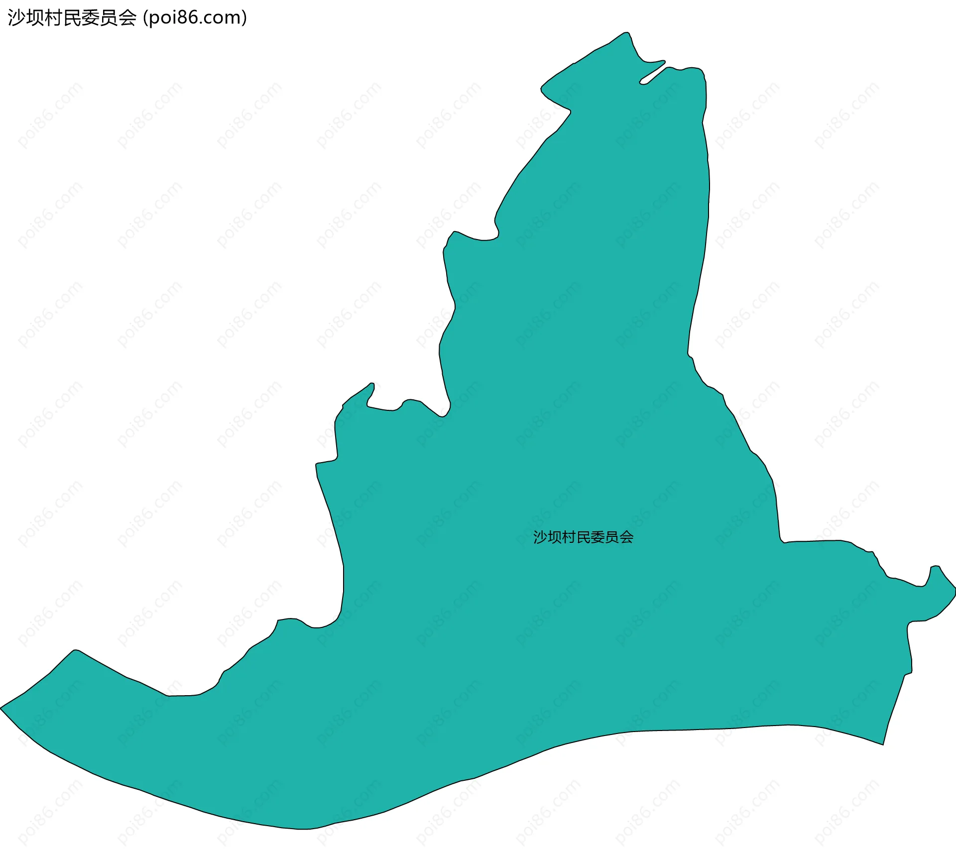 沙坝村民委员会边界地图