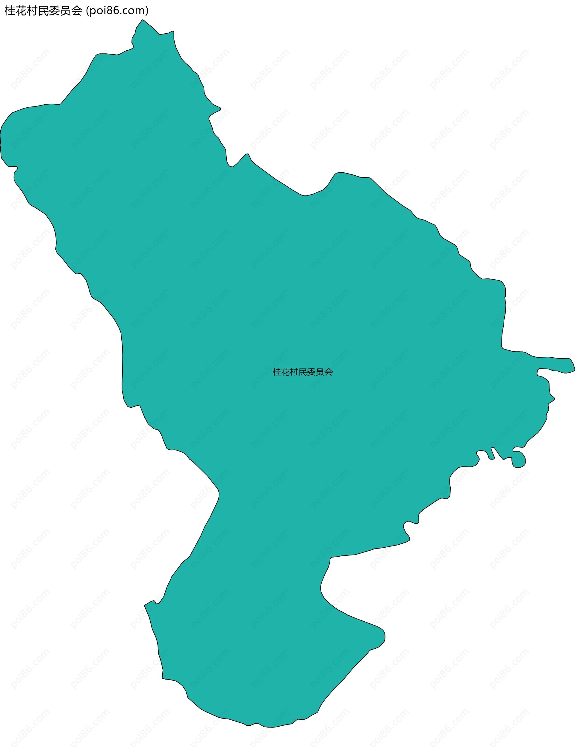 桂花村民委员会边界地图