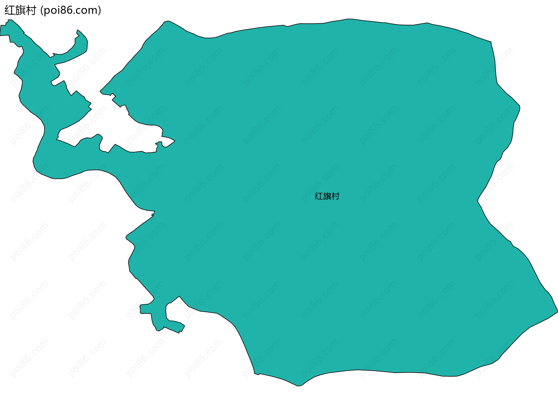 红旗村边界地图