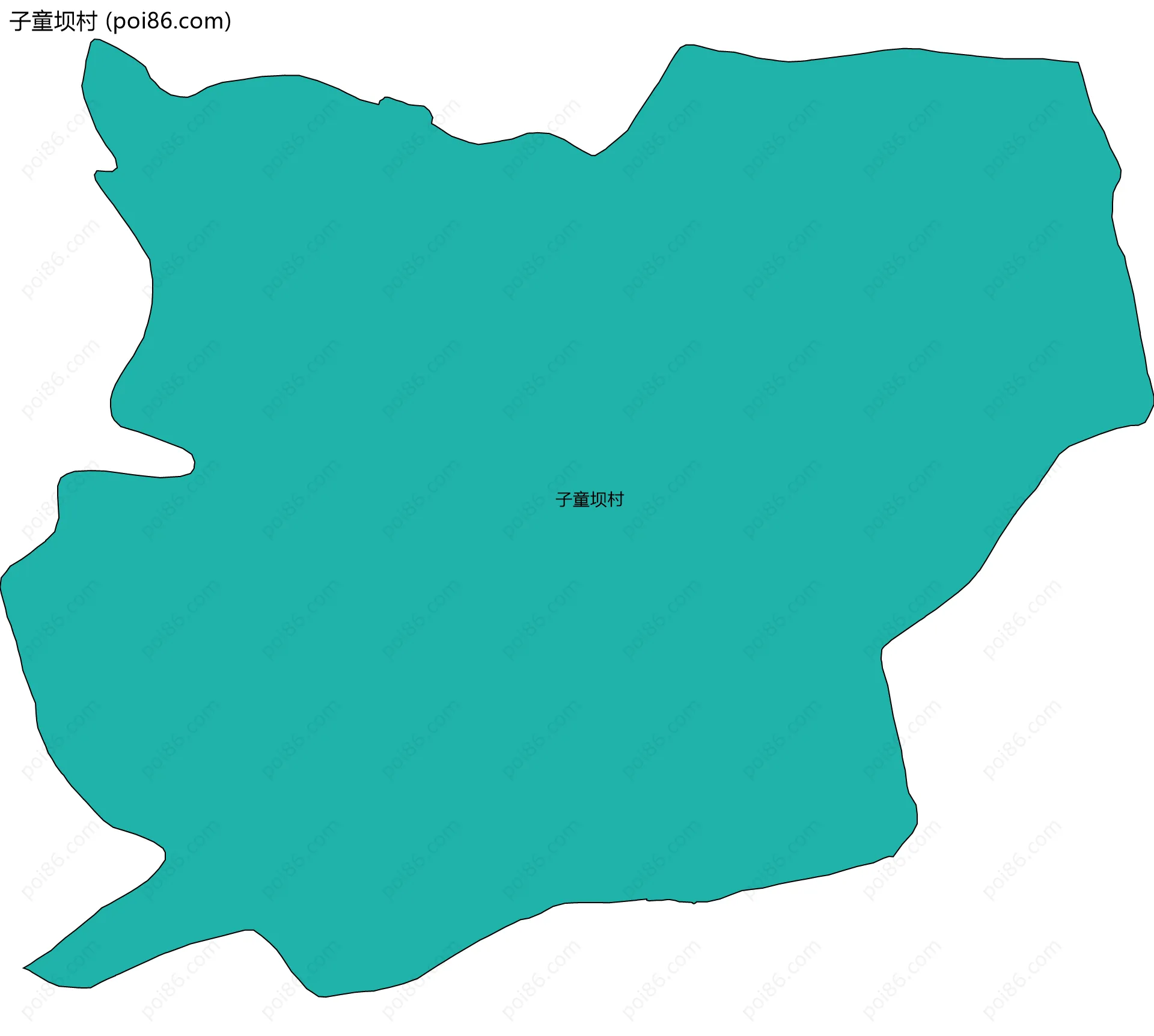 子童坝村边界地图