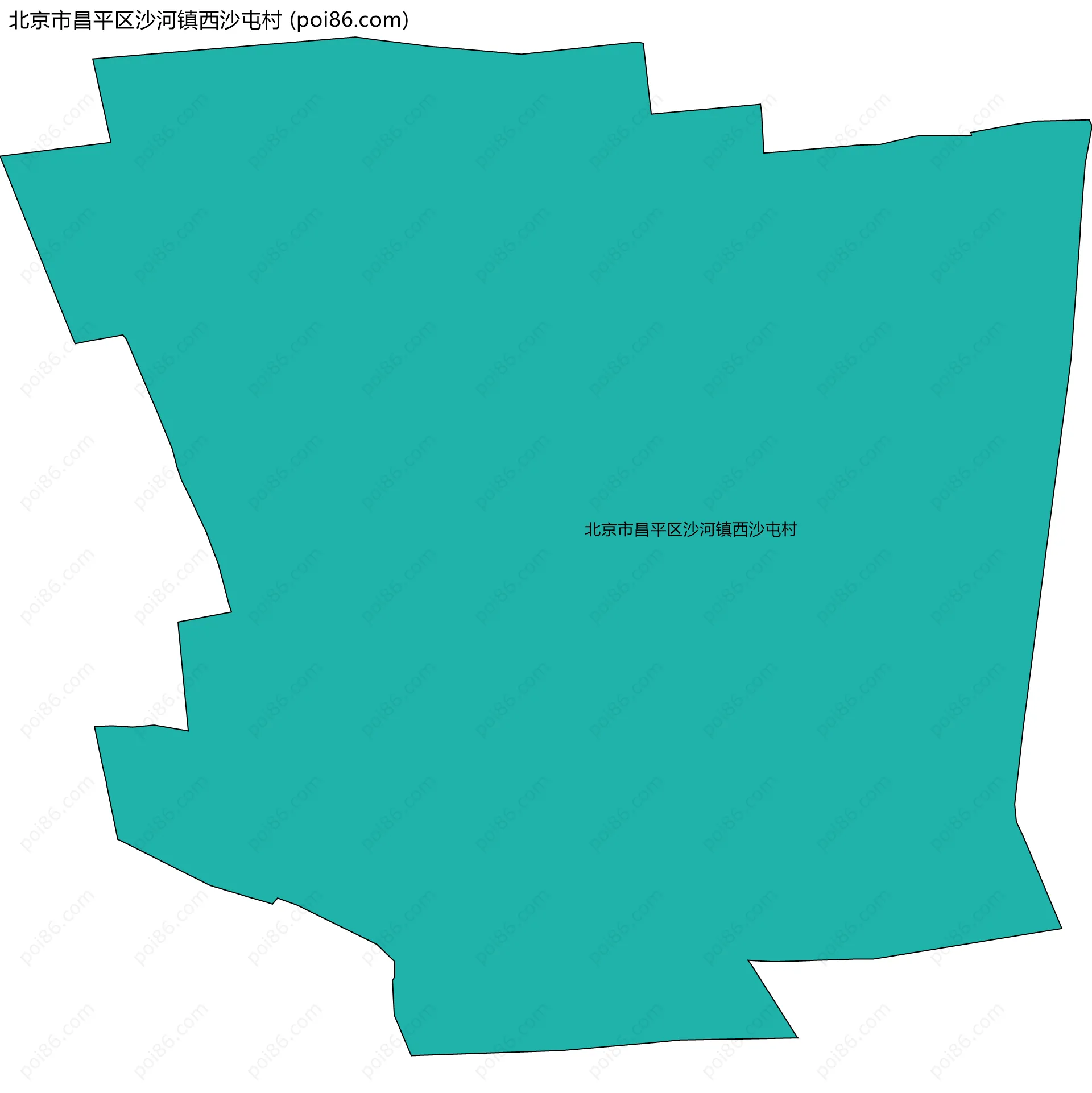 北京市昌平区沙河镇西沙屯村边界地图