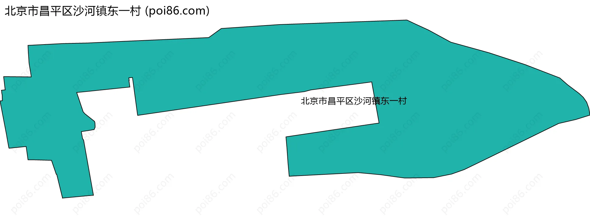 北京市昌平区沙河镇东一村边界地图