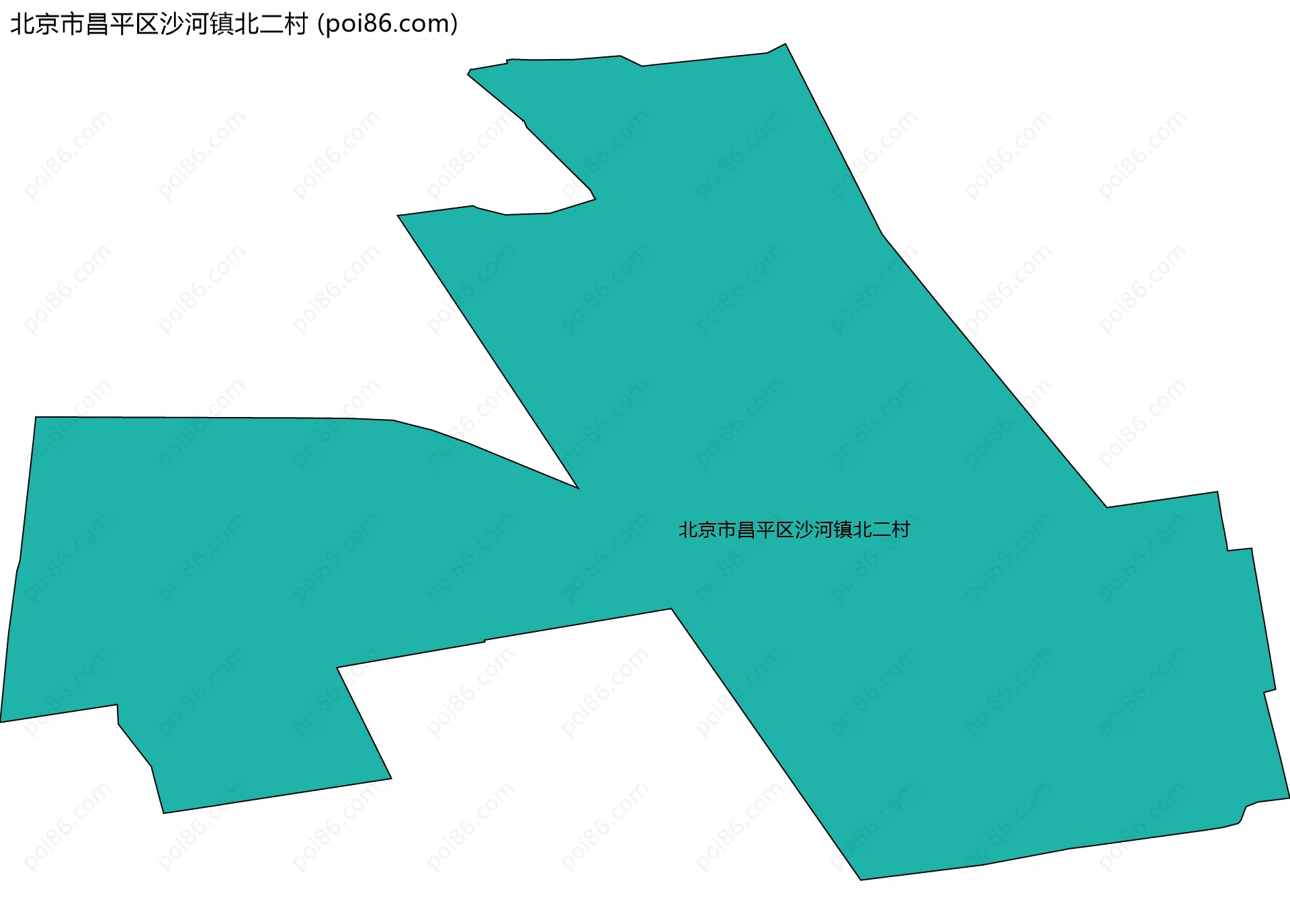 北京市昌平区沙河镇北二村边界地图