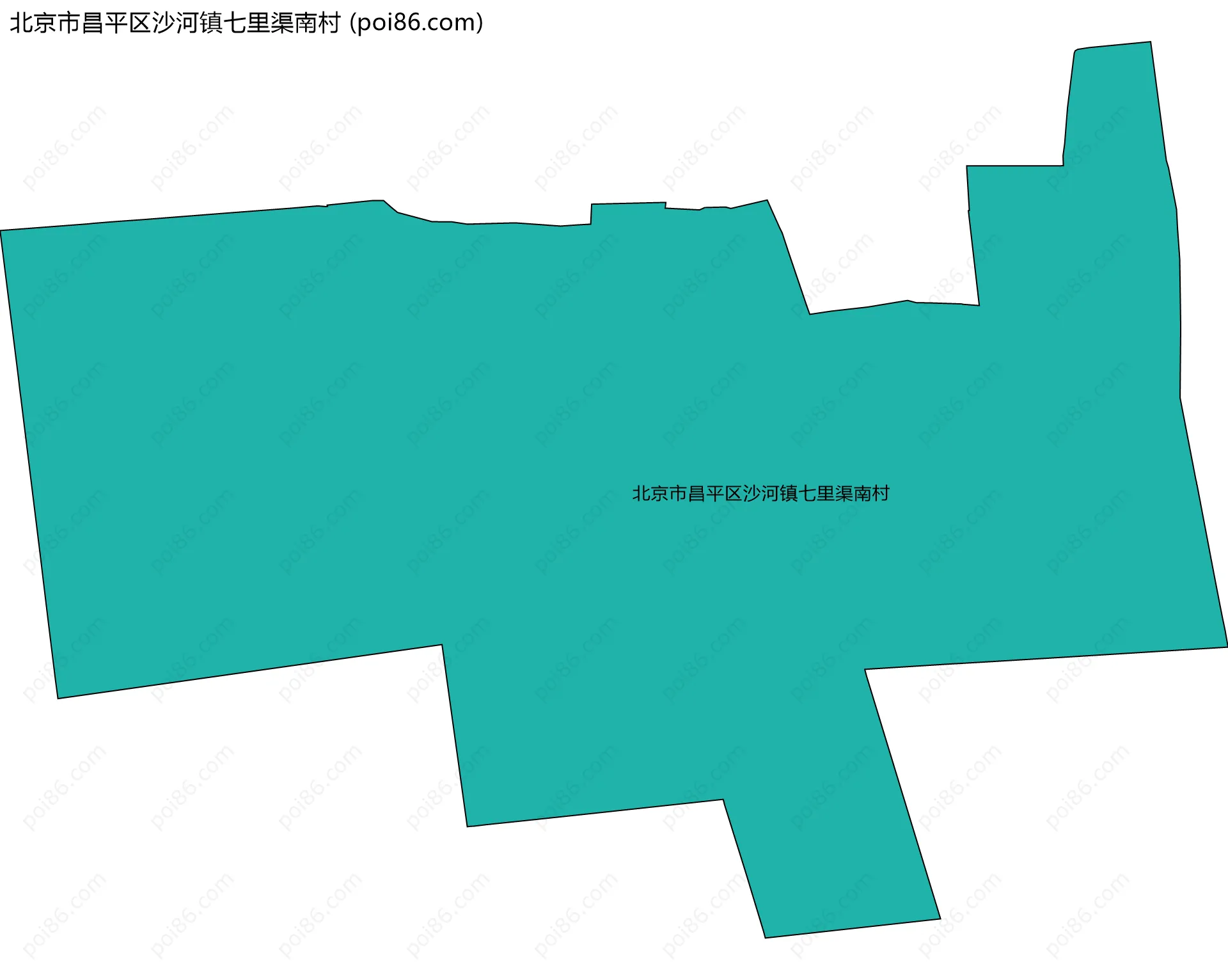 北京市昌平区沙河镇七里渠南村边界地图