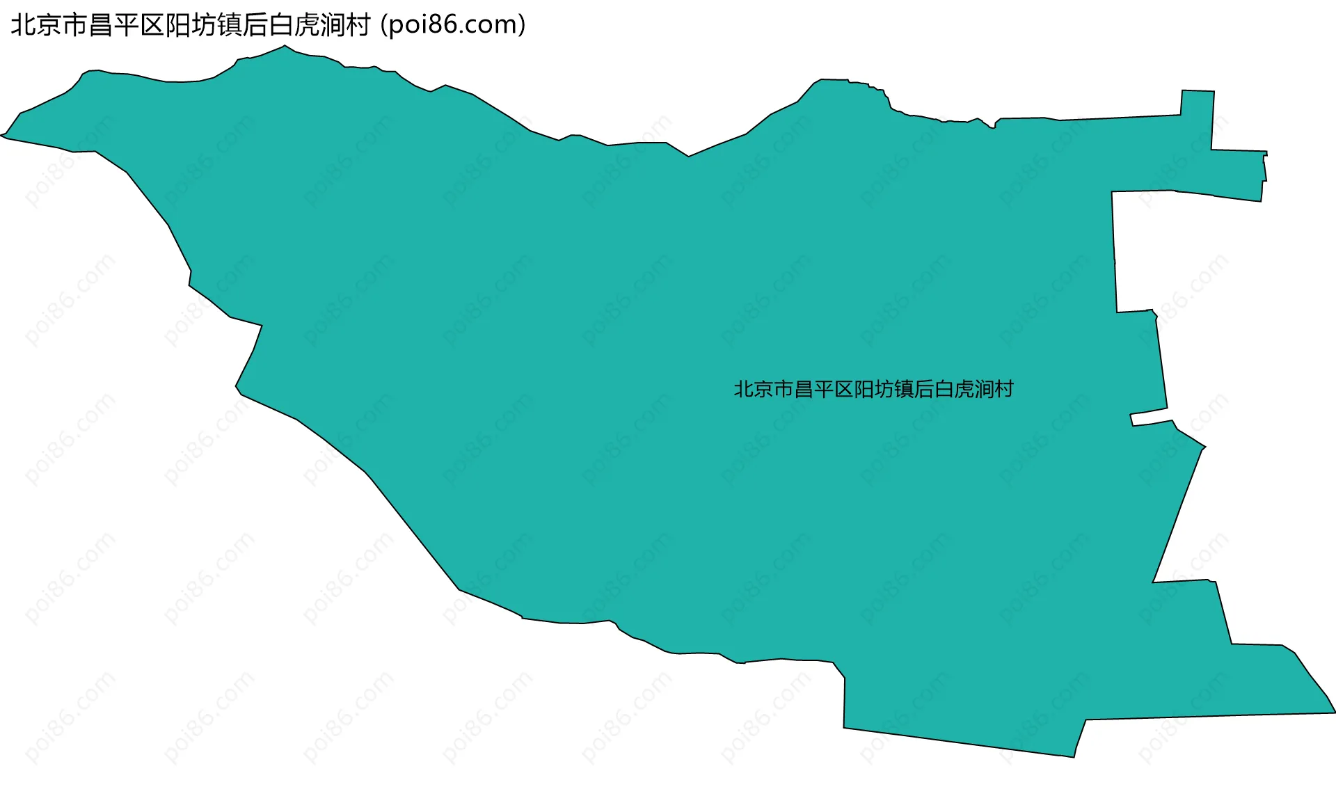 北京市昌平区阳坊镇后白虎涧村边界地图