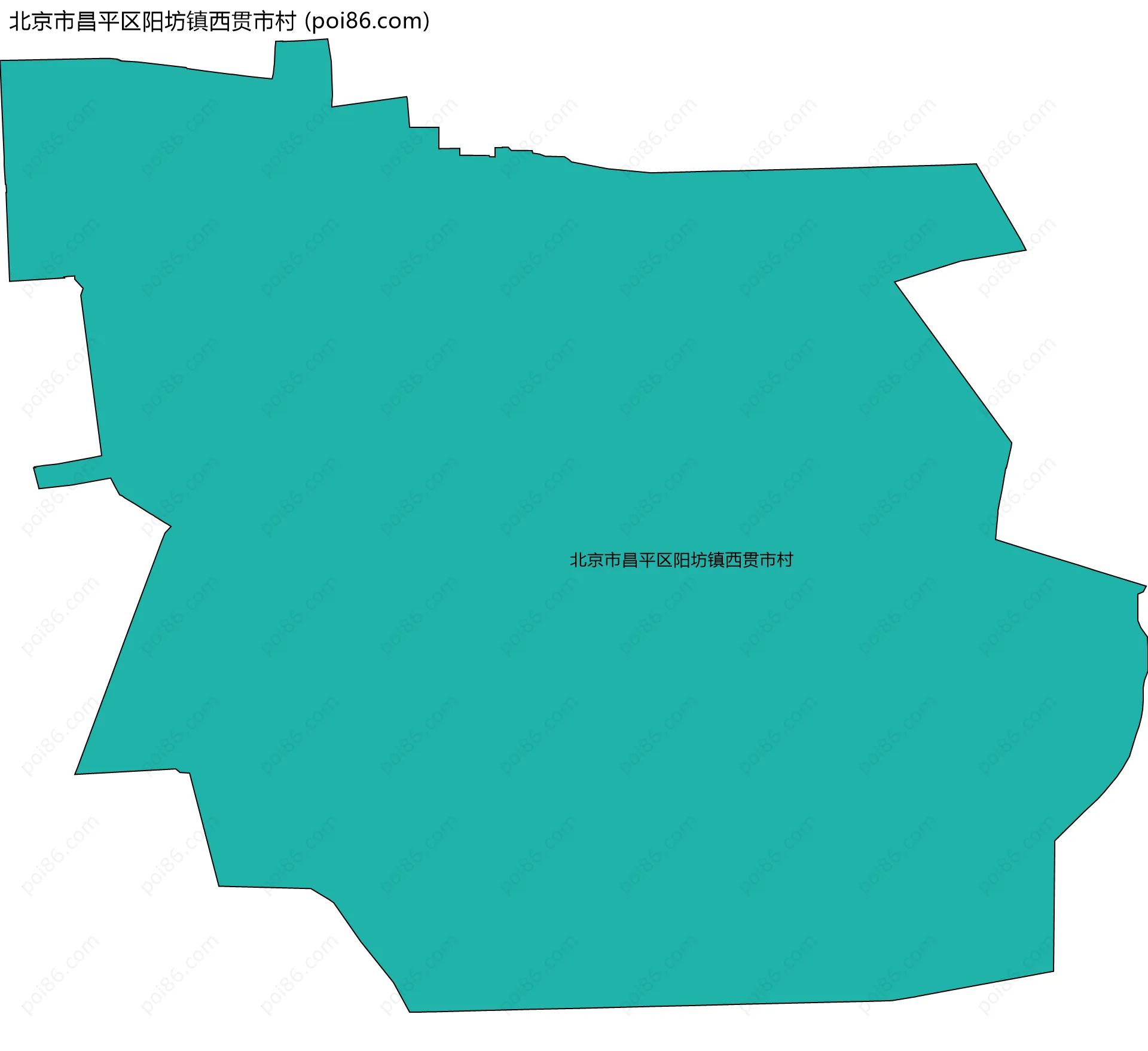 北京市昌平区阳坊镇西贯市村边界地图