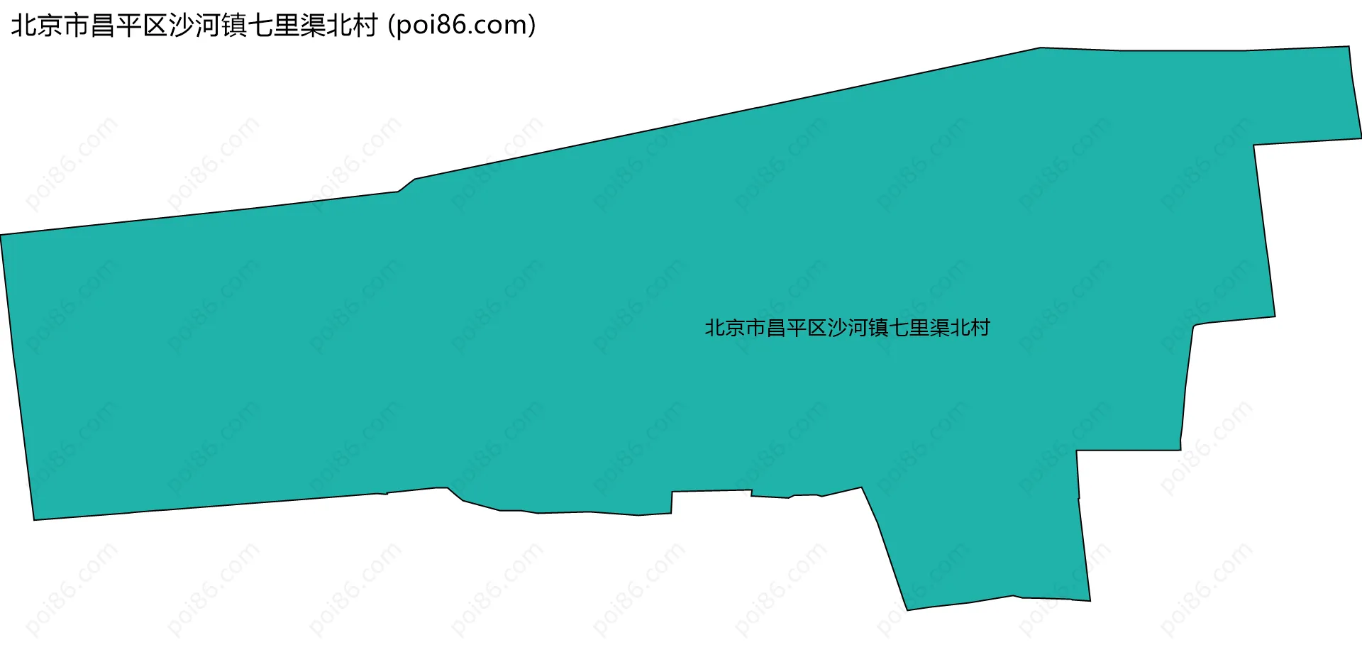 北京市昌平区沙河镇七里渠北村边界地图